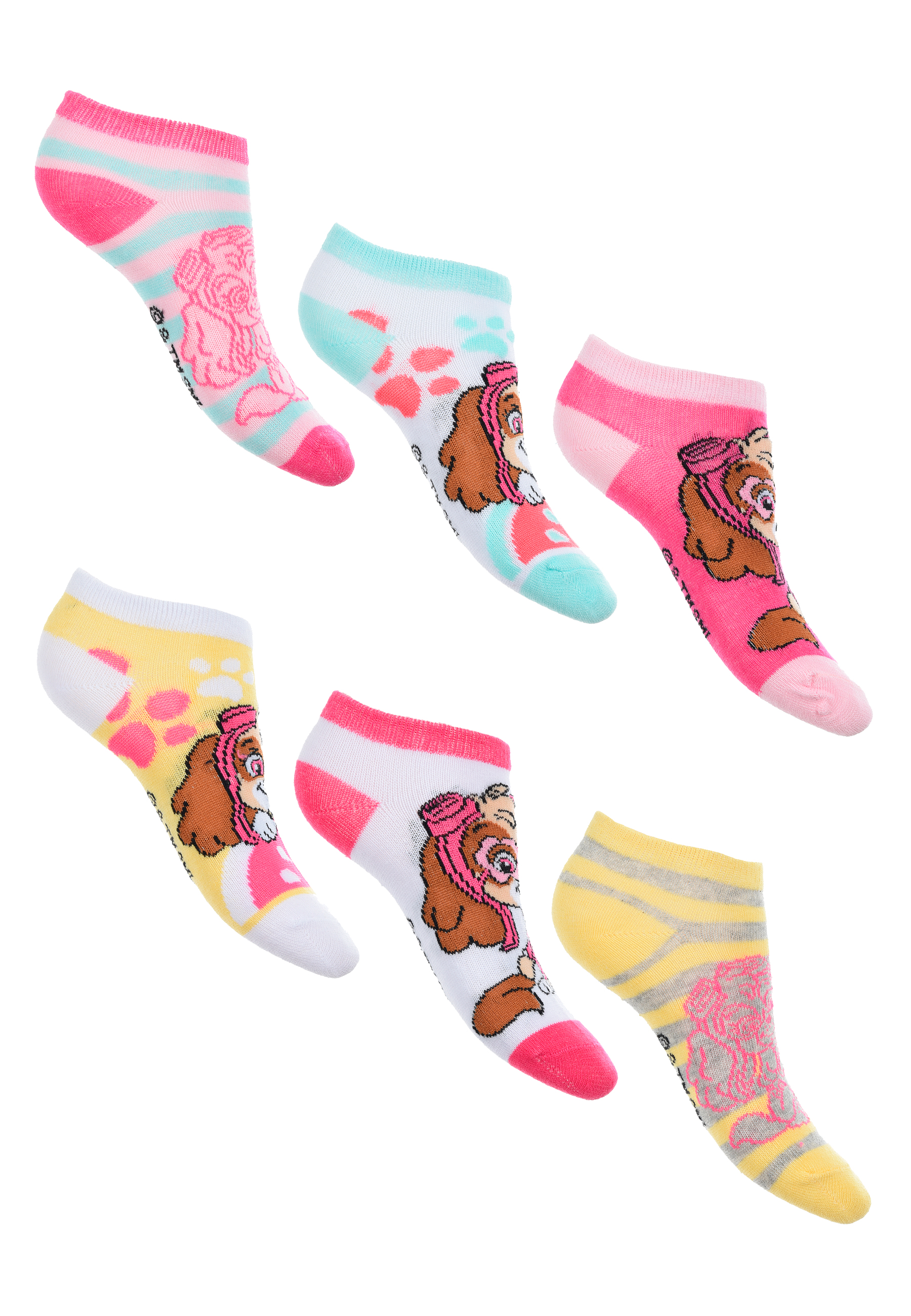 Paw Patrol Skye Kinder Mädchen Sneaker Socken 6 Paar Strümpfe Paket 