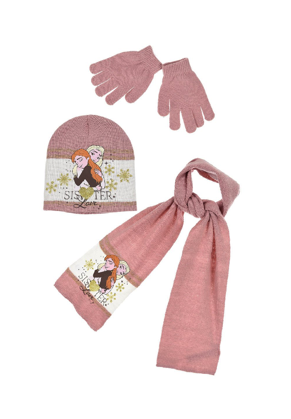 Frozen - Die Eiskönigin Anna Elsa Kinder Winter-Set 3 tlg. Mütze, Schal & Handschuhe