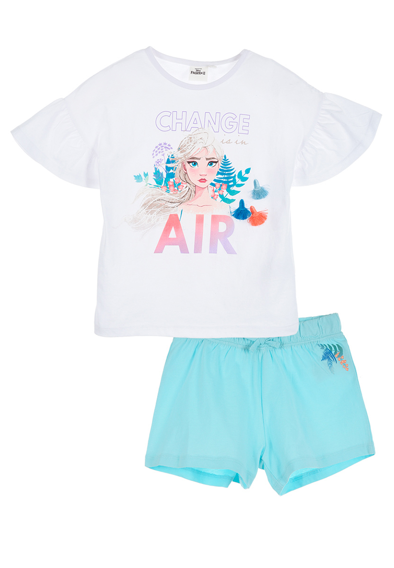 Frozen - Die Eiskönigin Elsa Mädchen T-Shirt und Short kurze Hose Kinder Sommer-Set