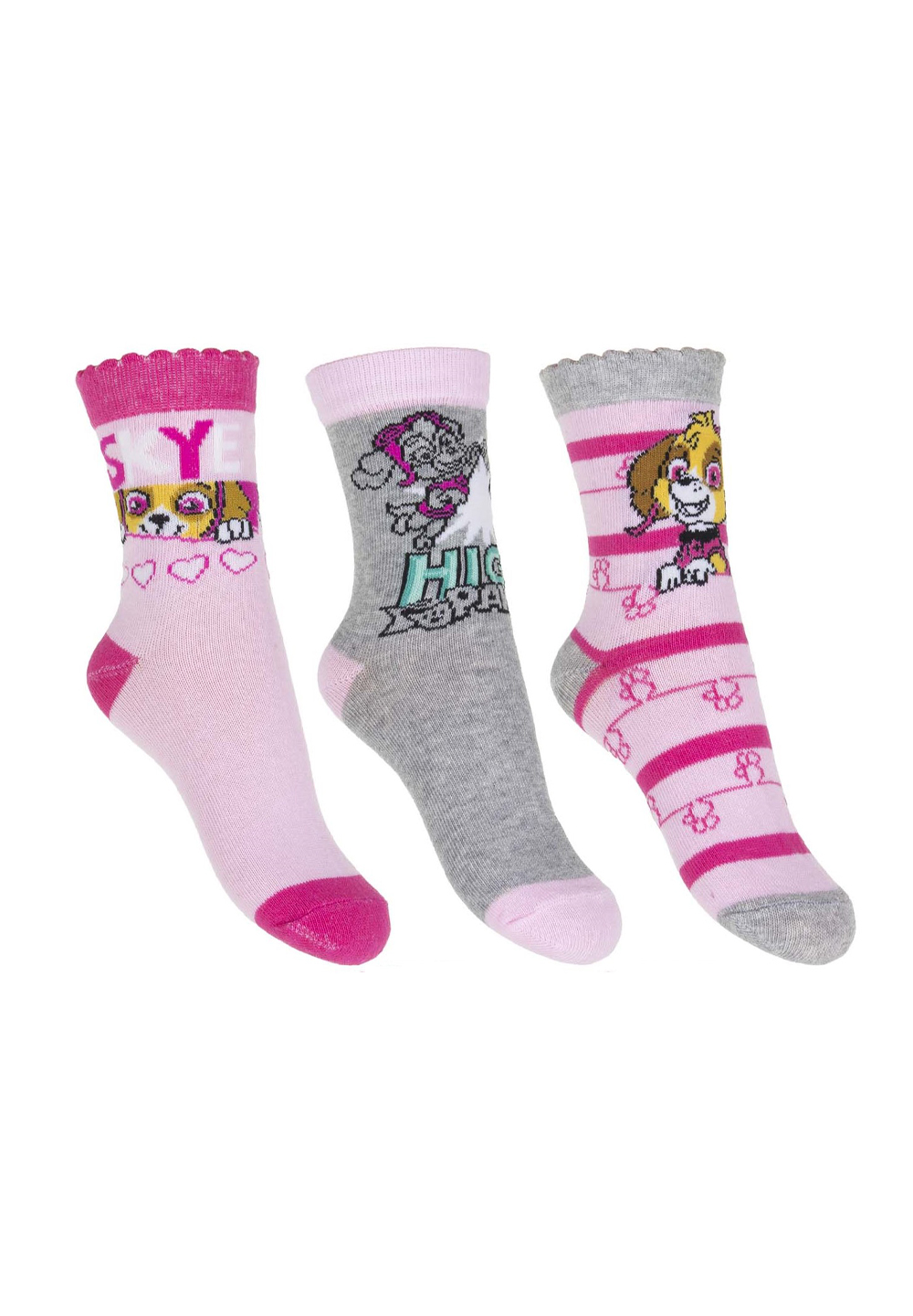 Paw Patrol Mädchen Kinder Socken Strümpfe Set 3 tlg. Skye Everest