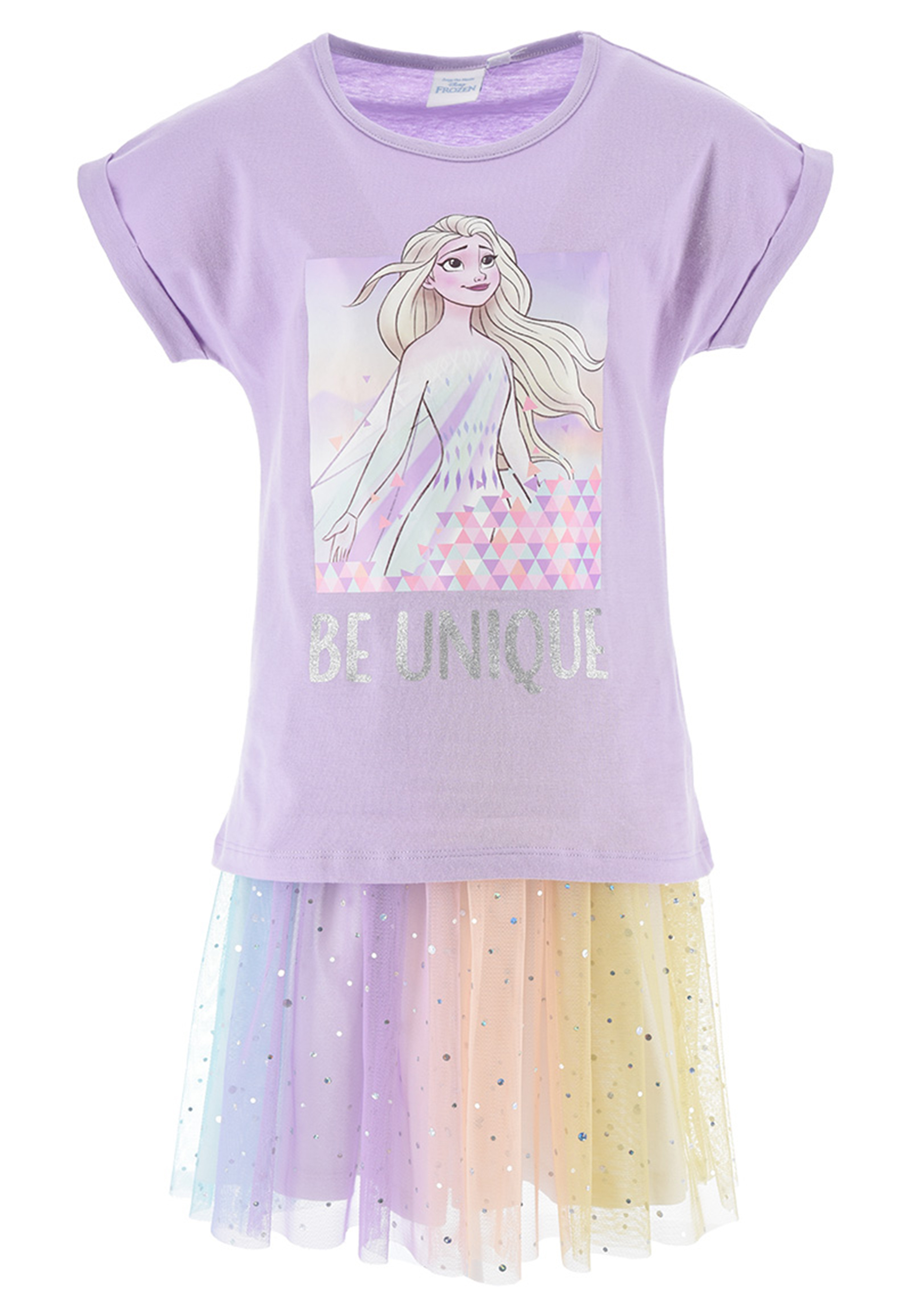 Frozen - Die Eiskönigin Anna und Elsa Sommer-Set Mädchen T-Shirt und Tüll Rock