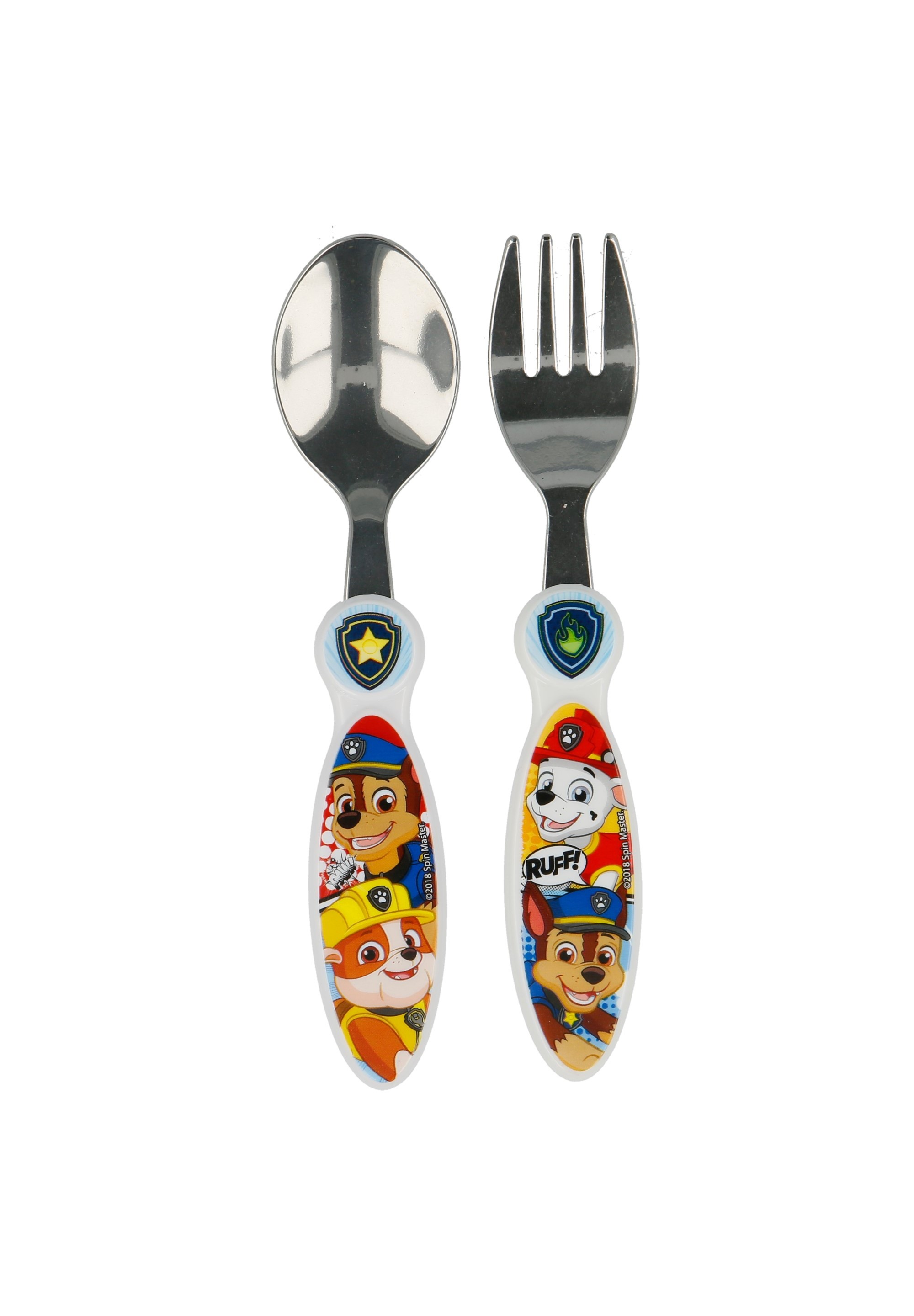 Paw Patrol Besteck-Set Gabel und Löffel mit Chase Marshall und Rubble