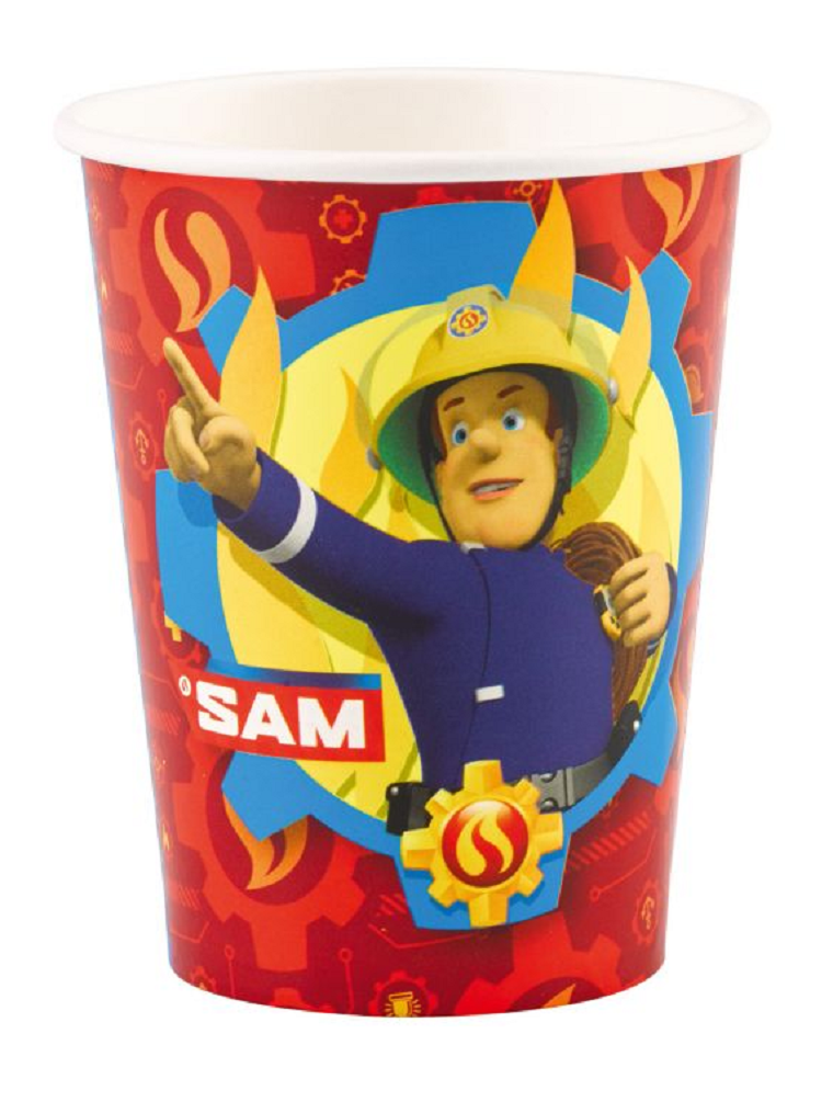 Feuerwehrmann Sam Partyartikel Pappbecher / Pappteller / Servietten
