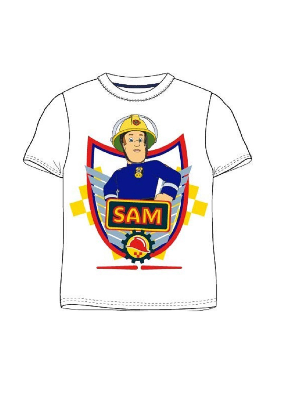 Feuerwehrmann Sam Jungen Kinder T-Shirt Weiß