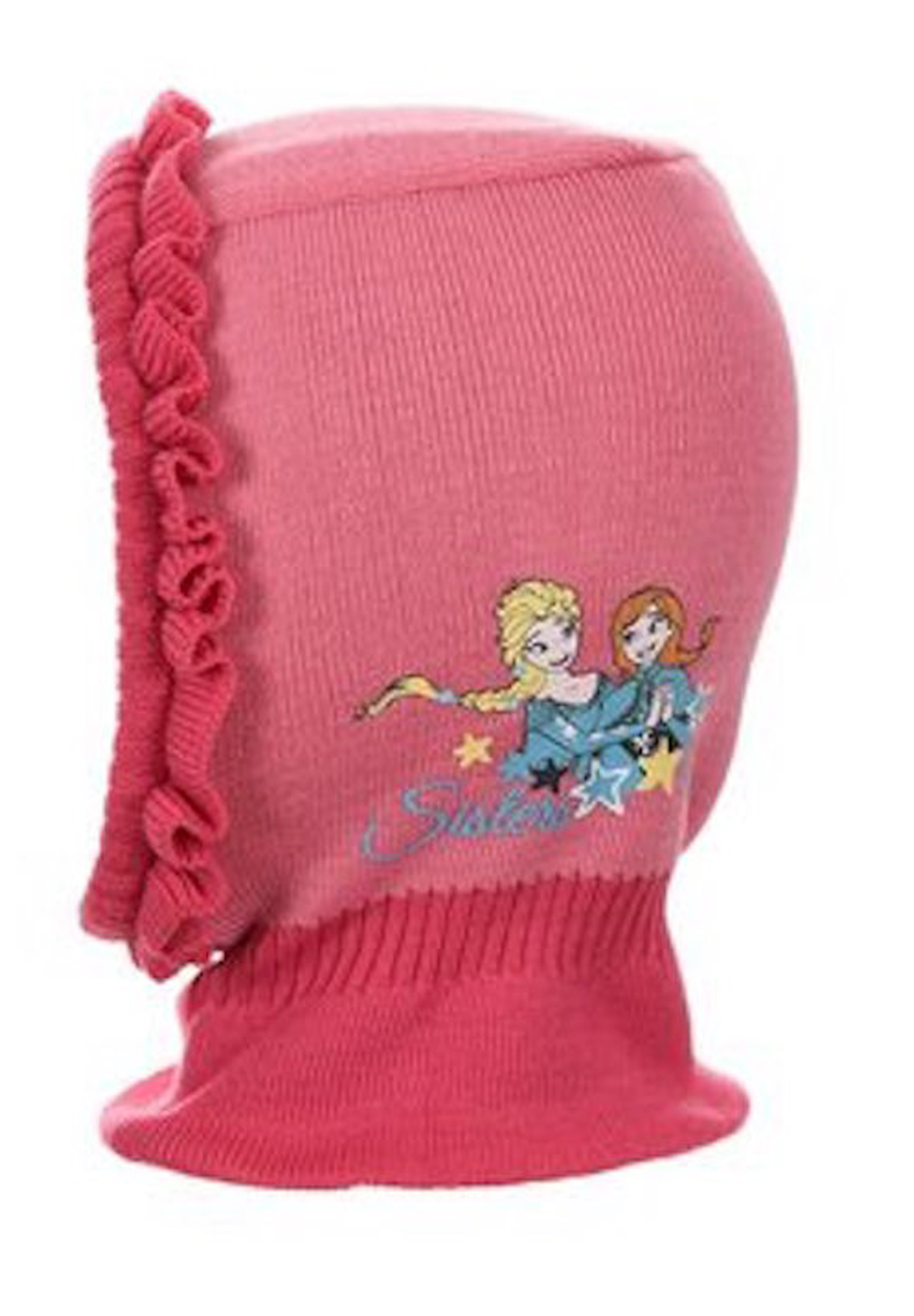 Disney Frozen - Die Eiskönigin Anna und Elsa Winter-Mütze Schlupfmütze Sturmhaube Rosa