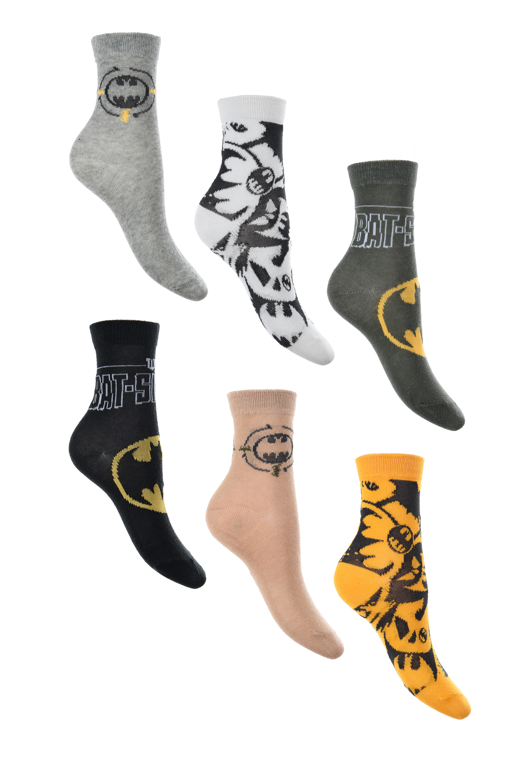 Batman Kinder Jungen Socken 6 Paar Strümpfe Paket Set