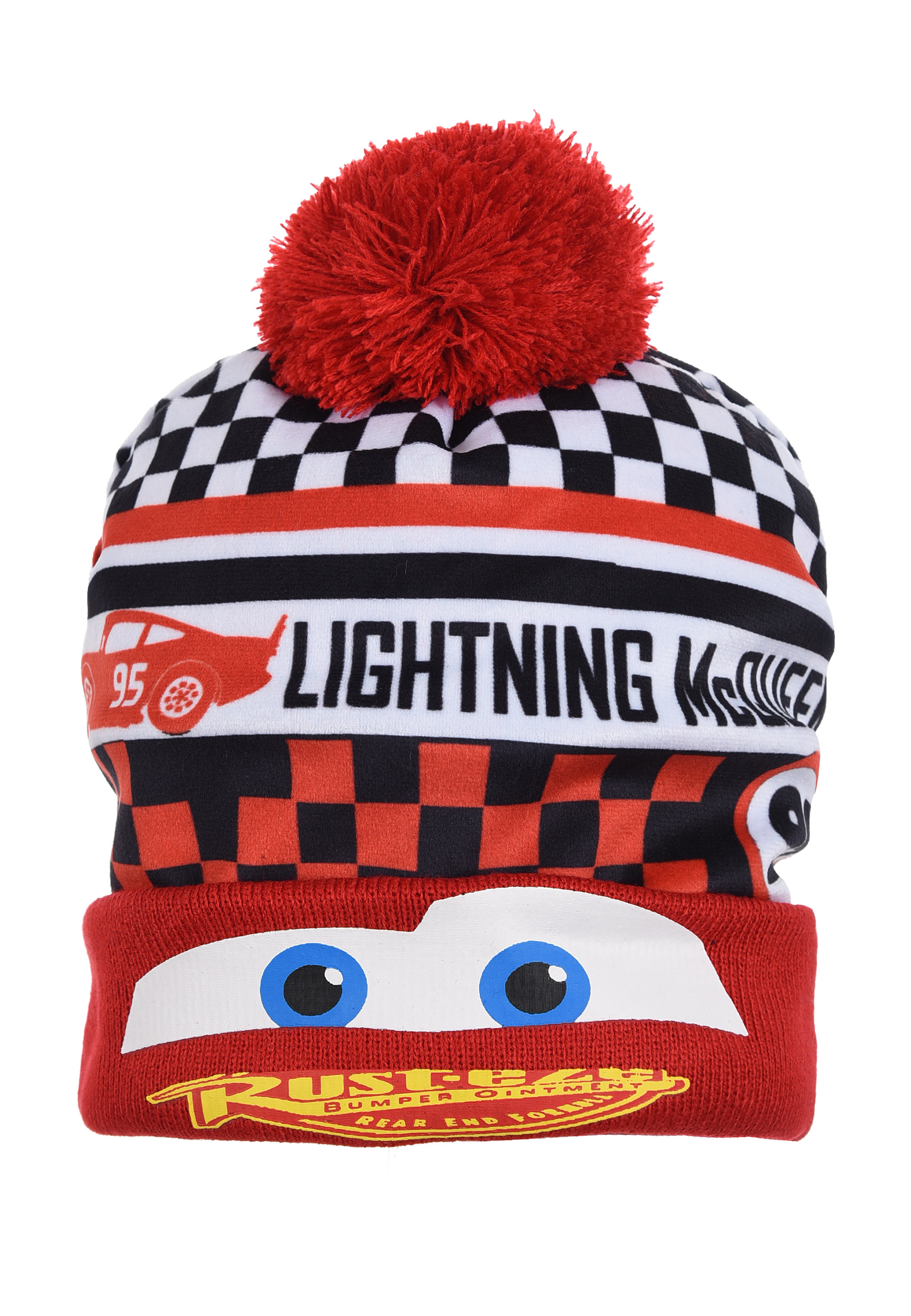 Cars Kinder Jungen Winter-Mütze Bommelmütze Beanie
