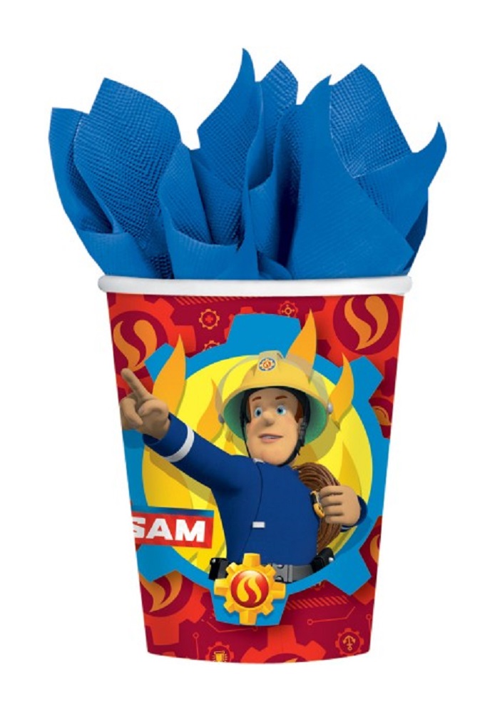 Feuerwehrmann Sam Partyartikel Pappbecher / Pappteller / Servietten