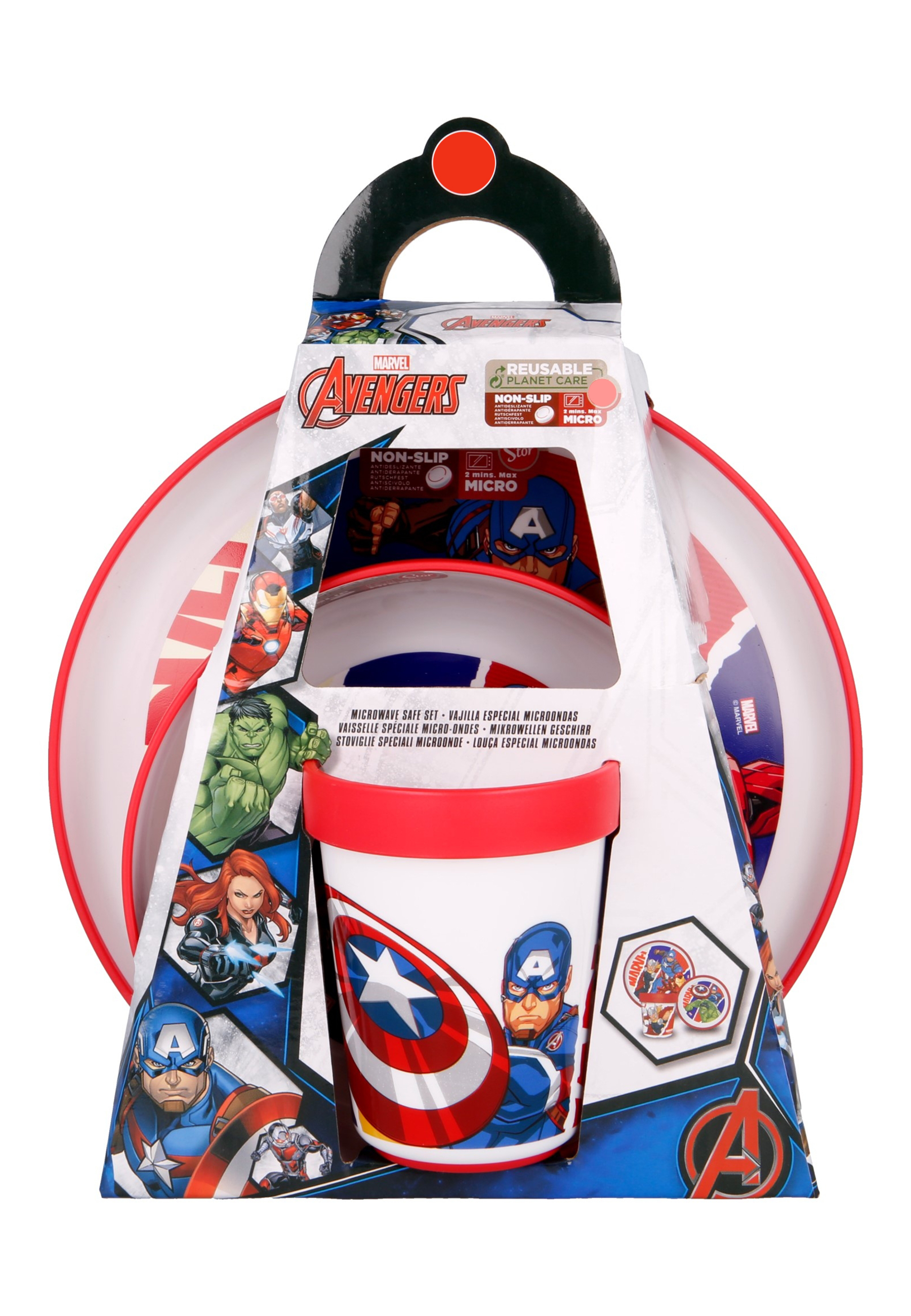 Avengers Kinder Geschirr-Set Teller Schale Becher 3 tlg. BPA-frei