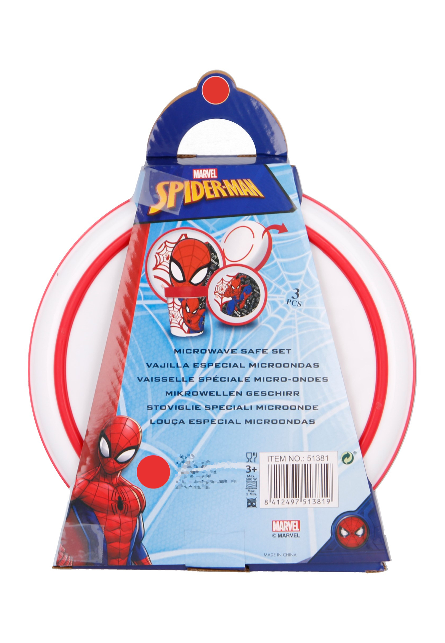 Spider-Man Kinder Geschirr-Set Teller Schale Becher 3 tlg. BPA-frei