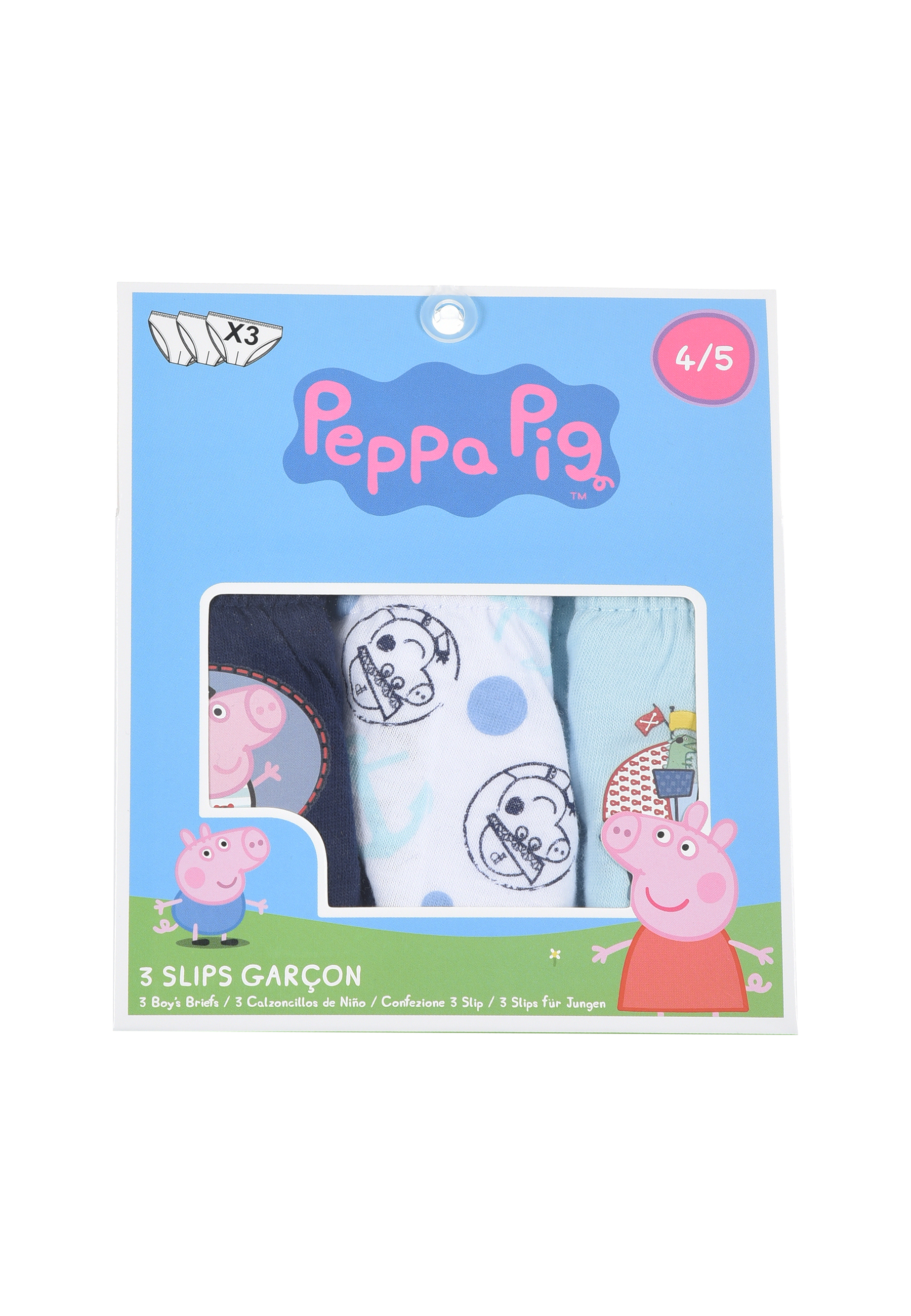 Peppa Wutz Pig Kinder Unterhosen Jungen Schlüpfer Slips 3er Pack George der Pirat