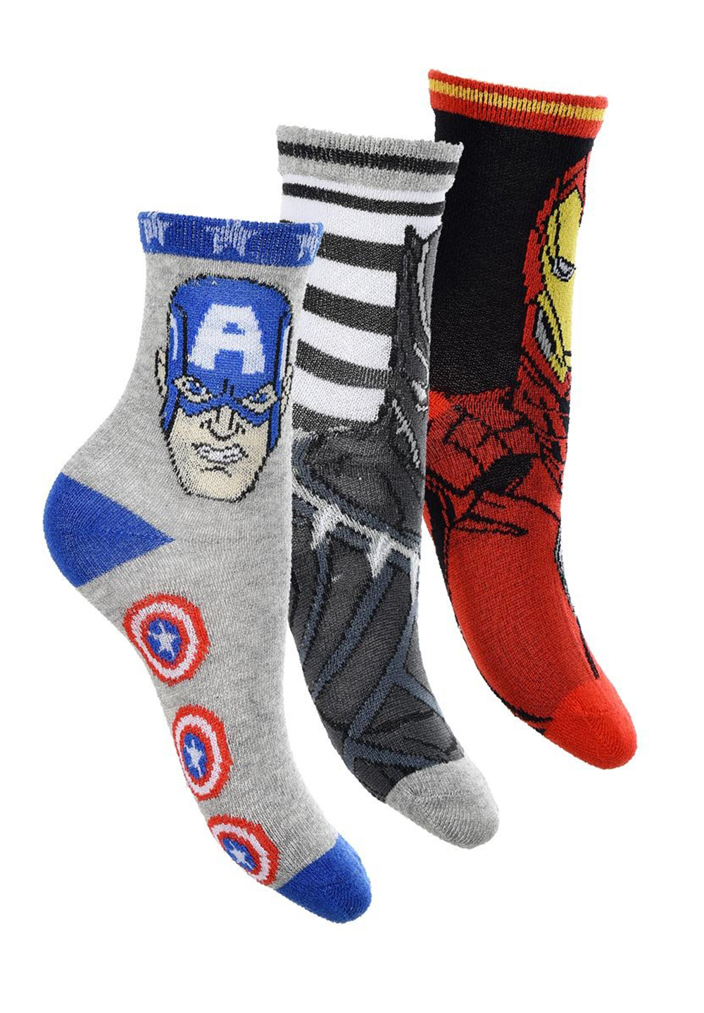 Avengers Captain America Iron Man Black Panther 6 Paar Set Kinder Socken Strümpfe  Avengers Captain America Iron Man Black Panther 6 Paar Set Kinder Socken Strümpfe