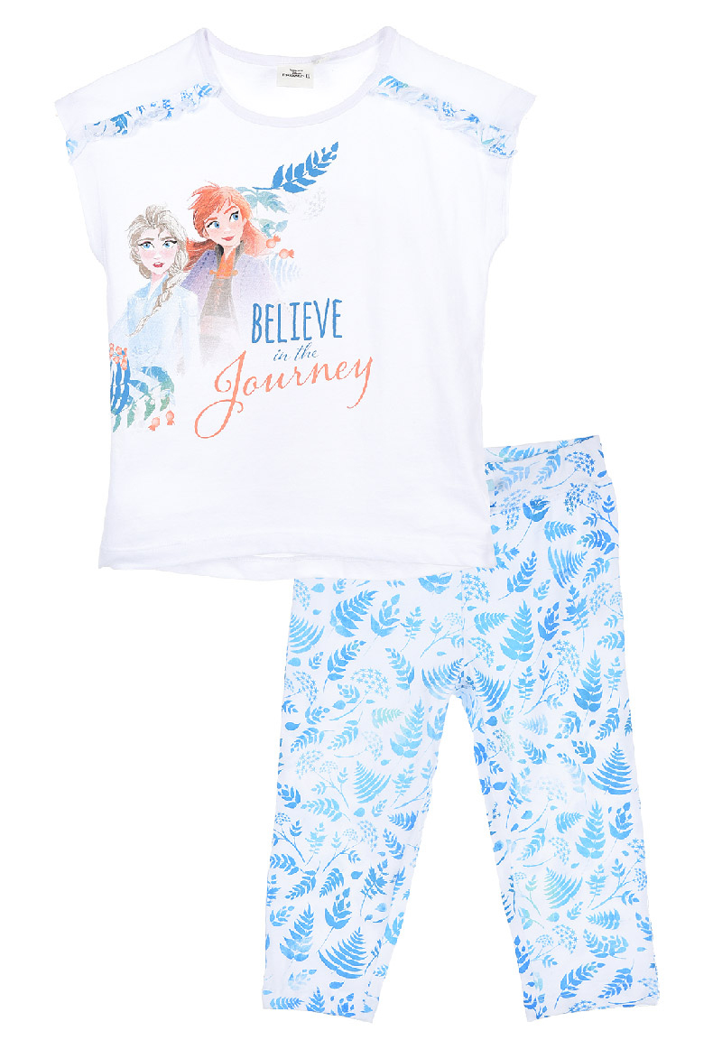 Frozen - Die Eiskönigin Anna und Elsa Schlafanzug Pyjama-Set Schlaf-Set Oberteil mit Hose  