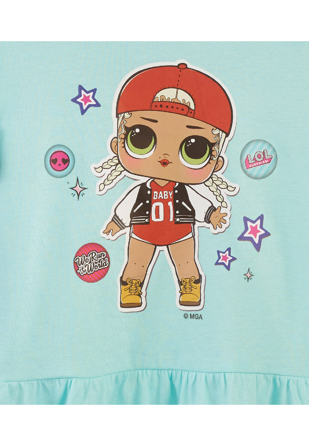 L.O.L. Surprise! Mädchen Kinder Kleid Sommer-Kleid Dress Kleidchen Türkis