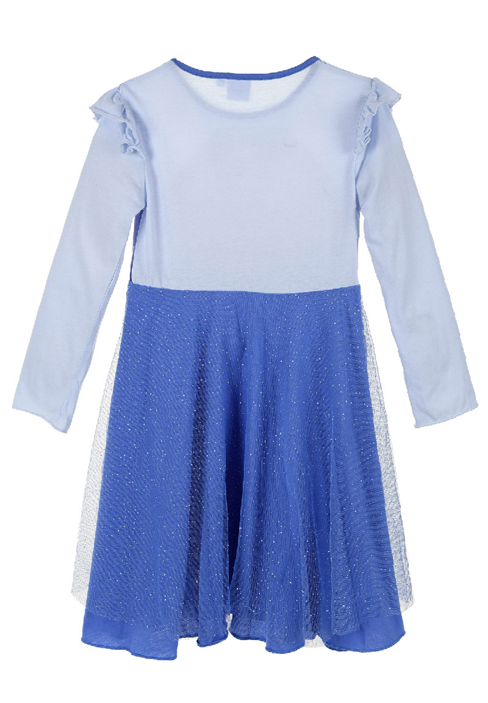 Frozen - Die Eiskönigin Elsa Tüll Kleid Abend-Kleid Langarm Blau