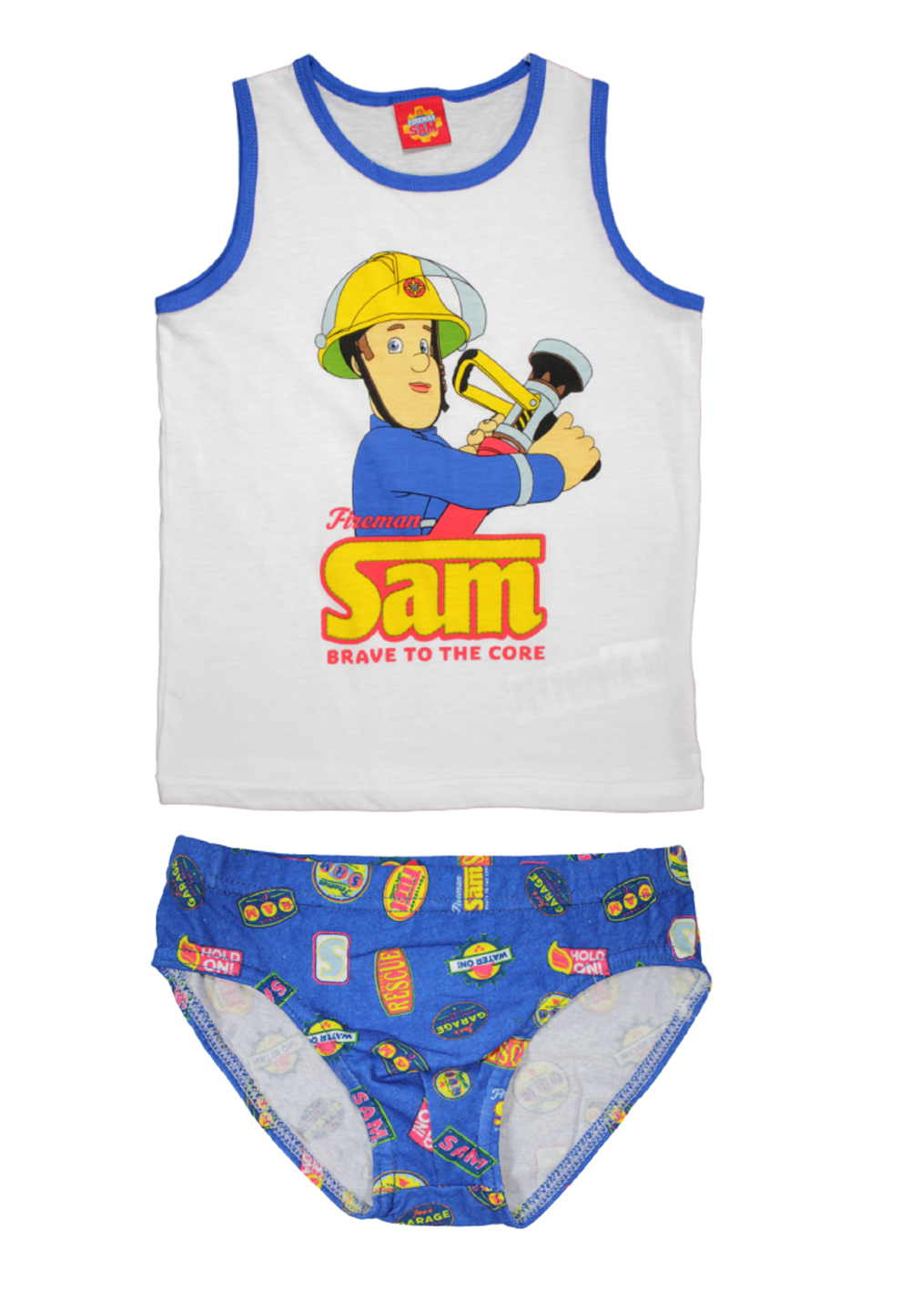 Feuerwehrmann Sam Unterwäsche-Set Unterhemd + Unterhose Weiß