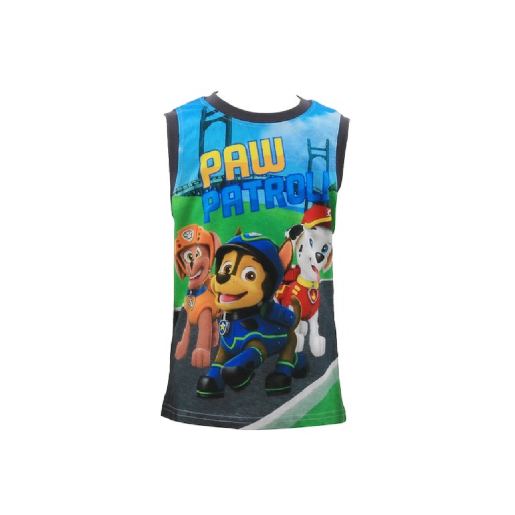 Paw Patrol Chase Marshall Jungen Kinder Tank Top T-Shirt Grau-Blau