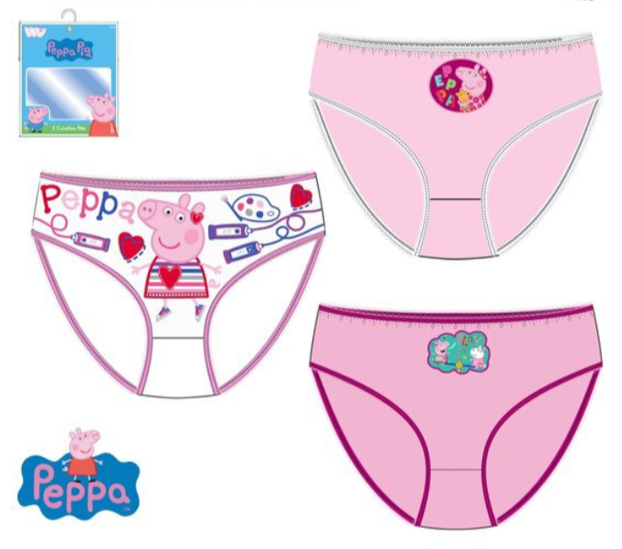 Peppa Wutz Pig Mädchen Unterhosen Slips 3er Pack