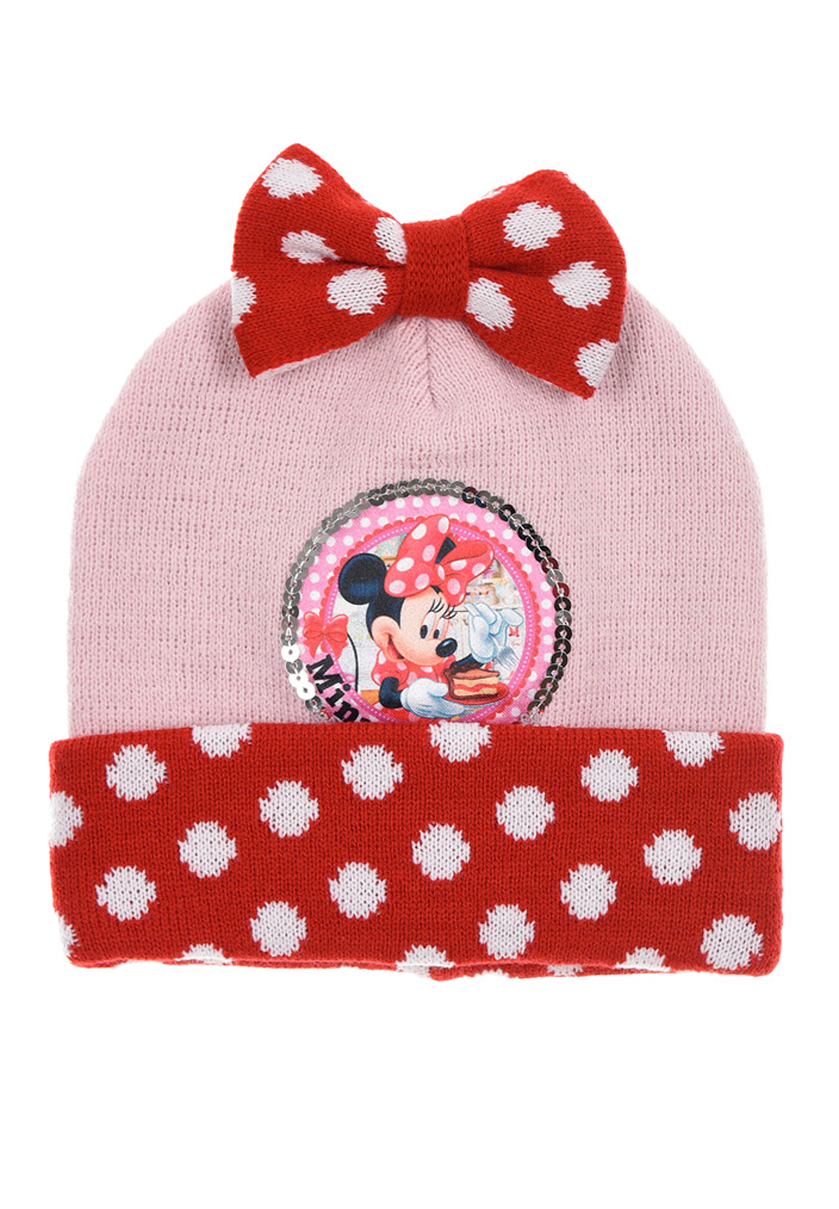Minnie Mouse Kinder Winter-Mütze mit Schleife für Mädchen