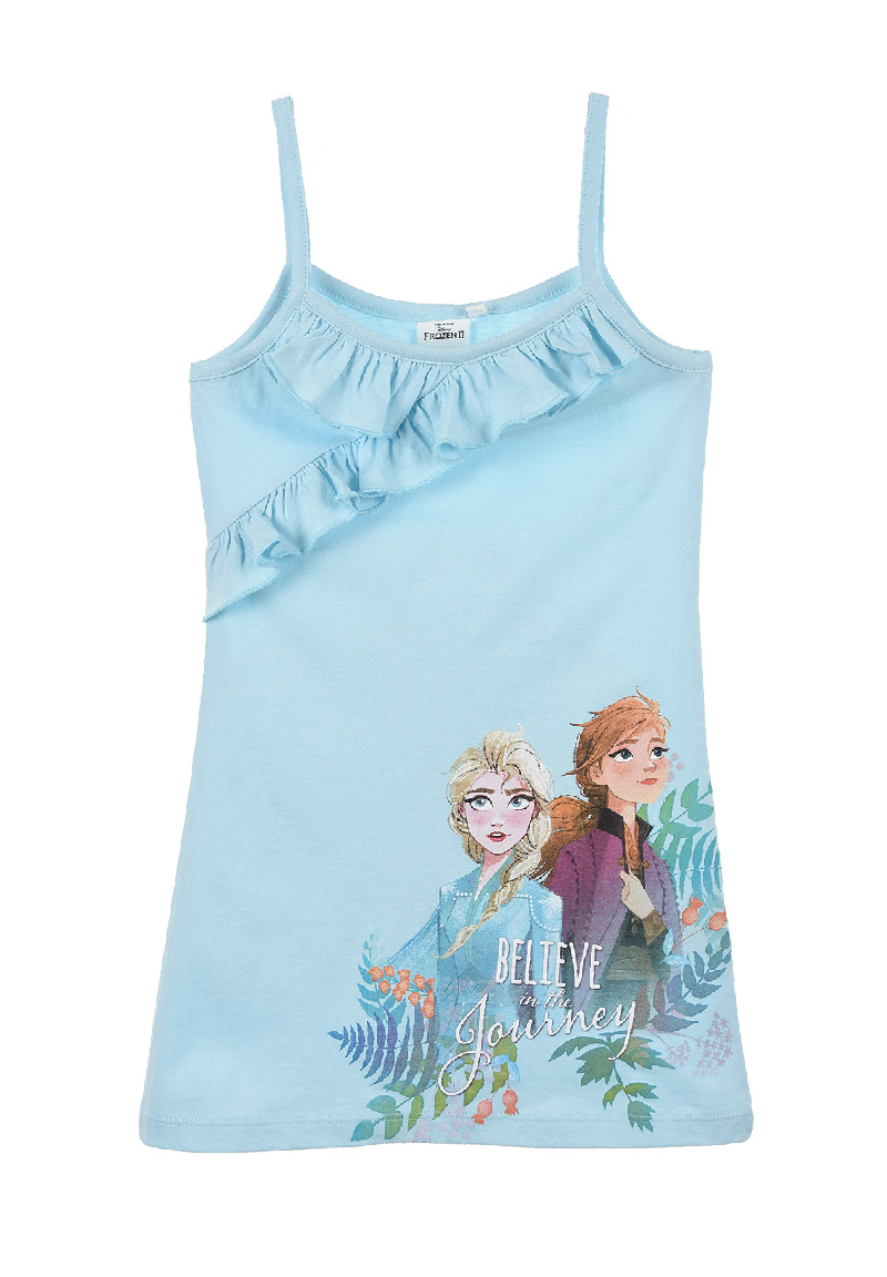 Frozen - Die Eiskönigin Anna und Elsa Kinder Sommer-Kleid Mädchen Dress mit Spaghettiträger