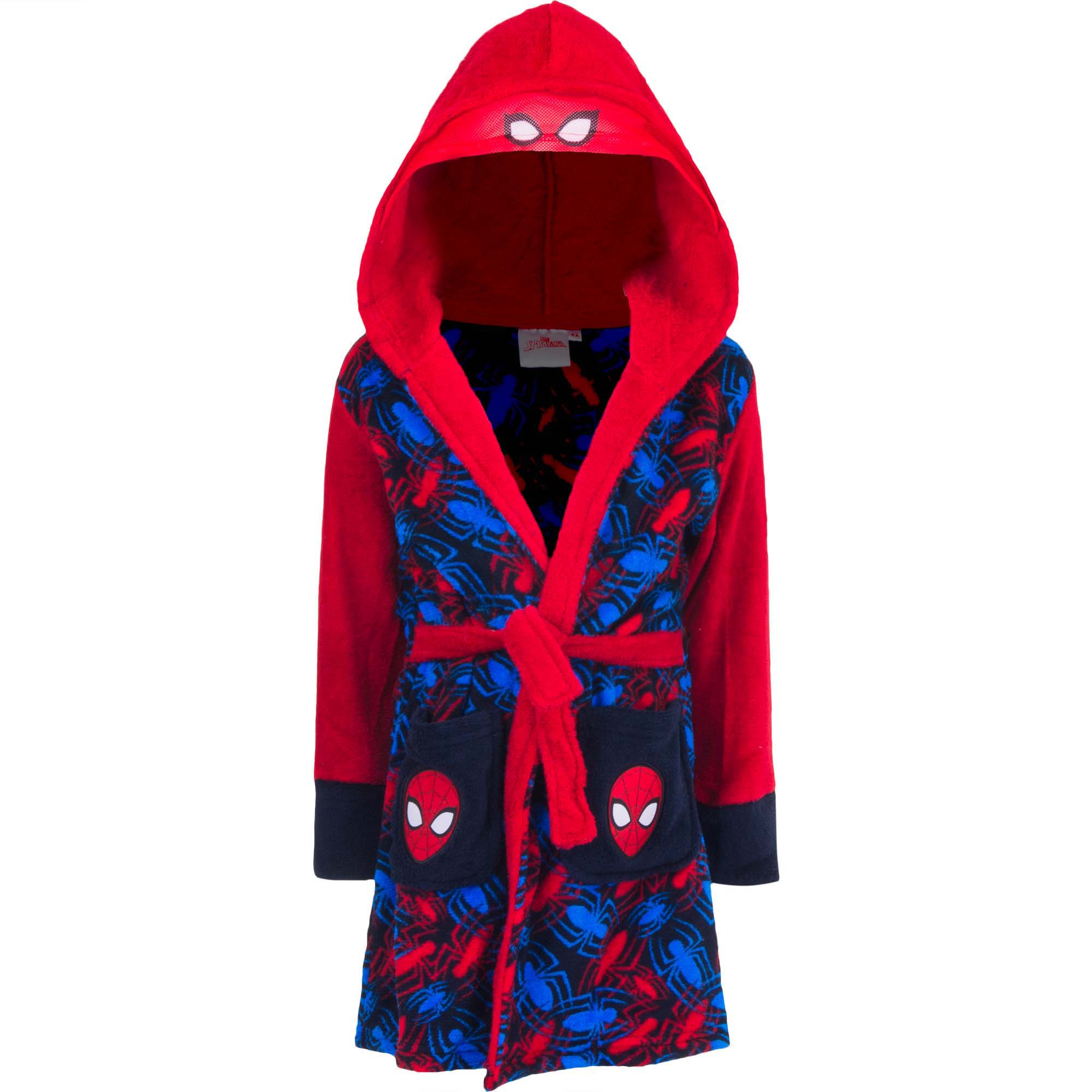 Marvel Spider-Man Kinder Bade-Mantel Morgenmantel mit Kapuze