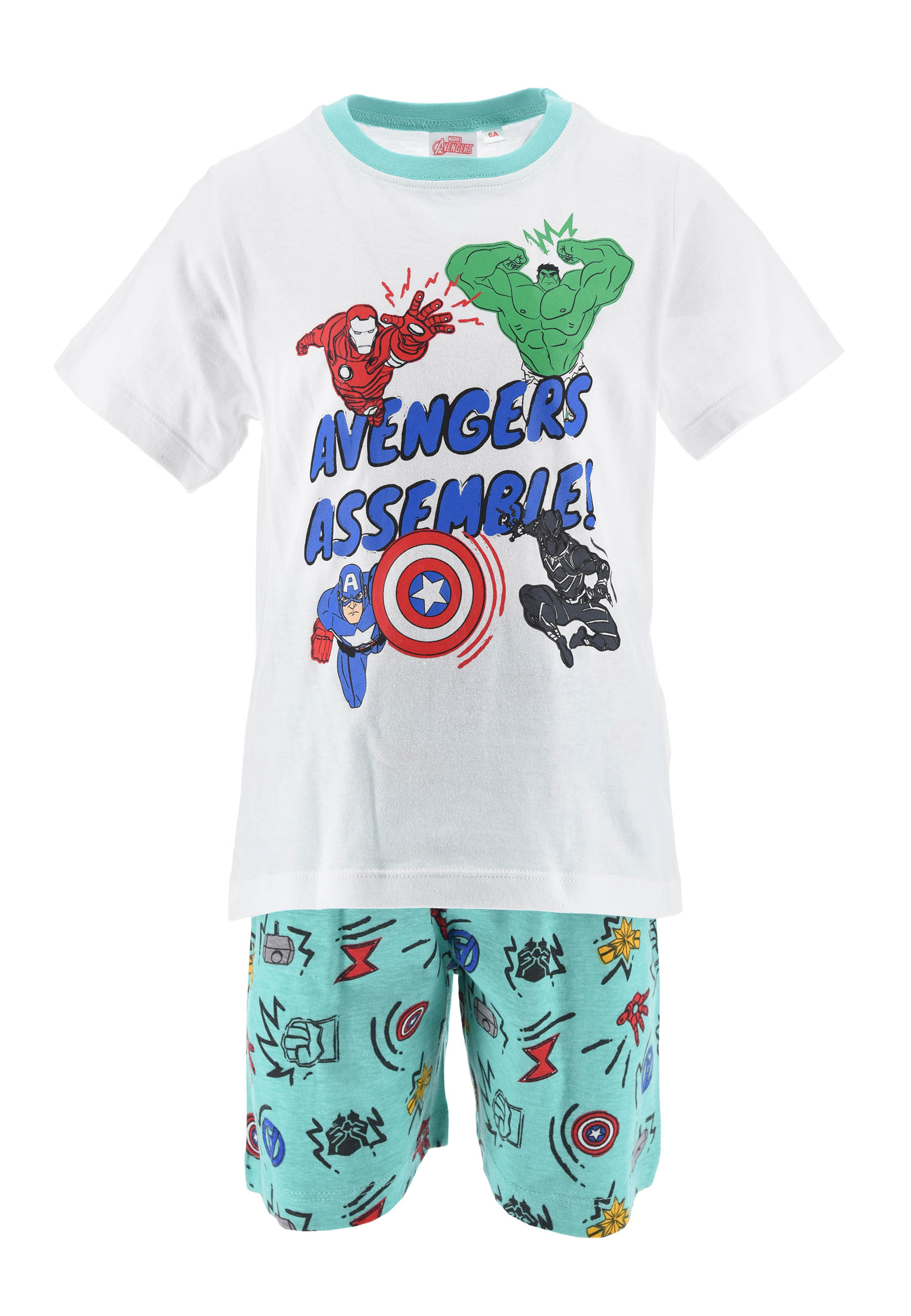 Avengers Assemble Jungen Pyjama Kinder Sommer Schlafanzug Kurz Shirt Short