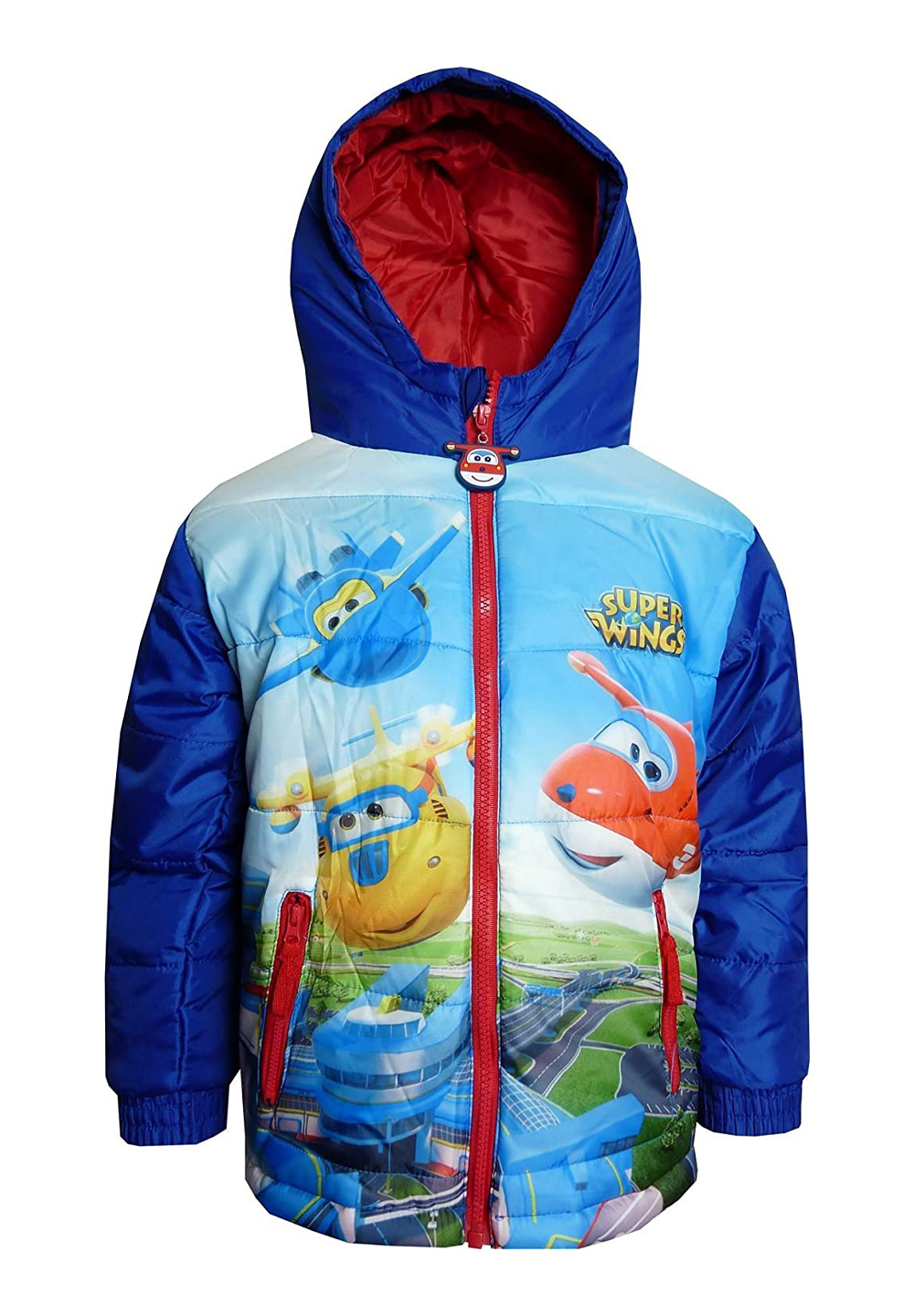 Super Wings Dunkelblau Kinder Jungen Winterjacke Steppjacke 