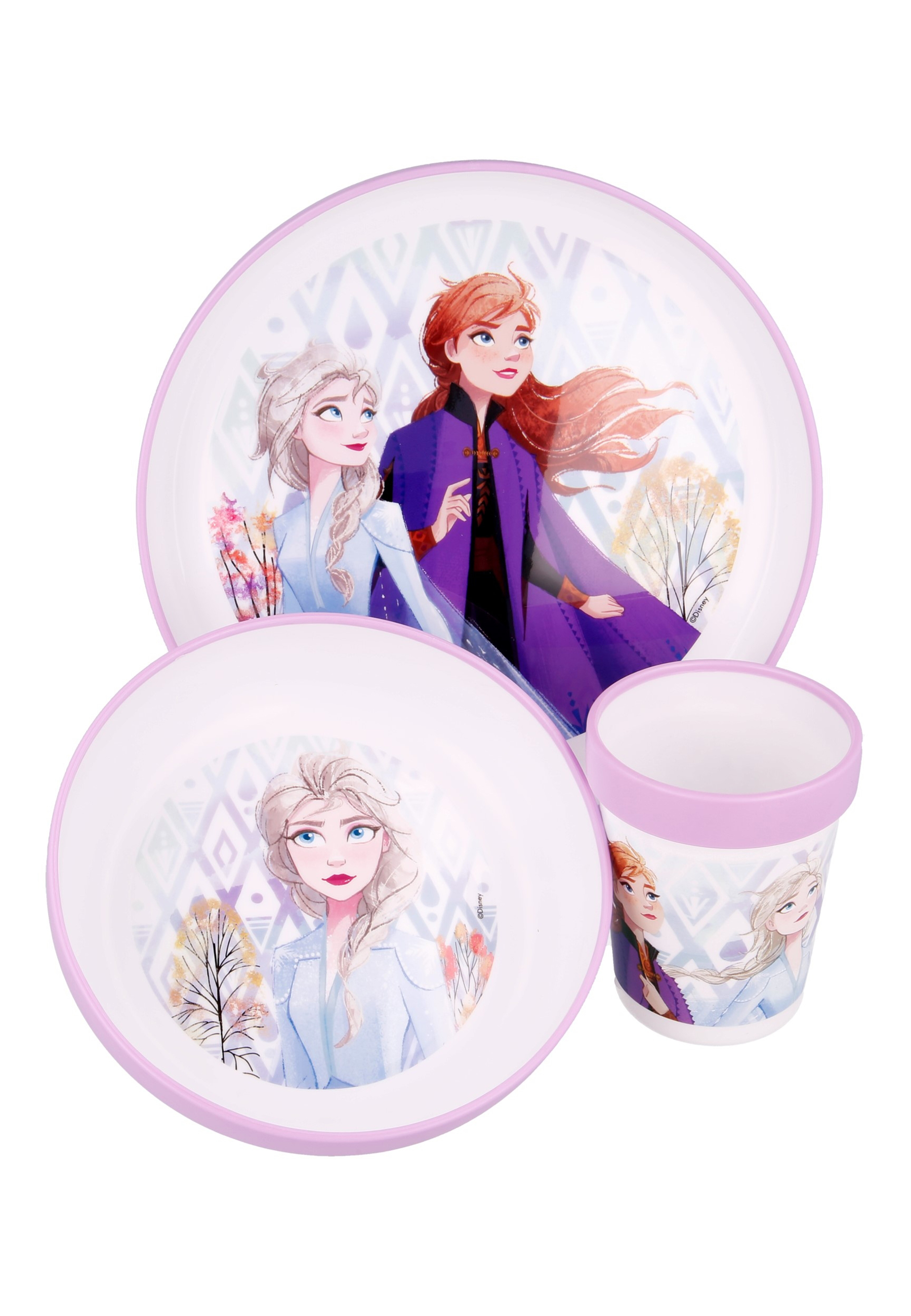 Frozen - Die Eiskönigin Anna & Elsa Kinder Geschirr-Set Teller Schale Becher 3 tlg. BPA-frei