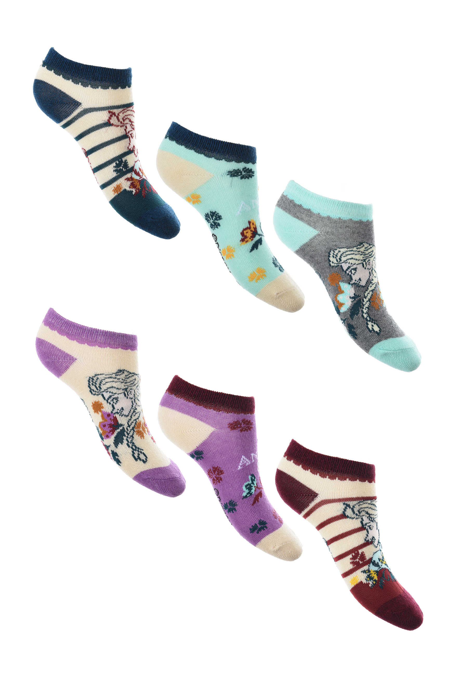 Frozen - Die Eiskönigin Kinder Mädchen Sneaker Socken 6 Paar Strümpfe Paket Set