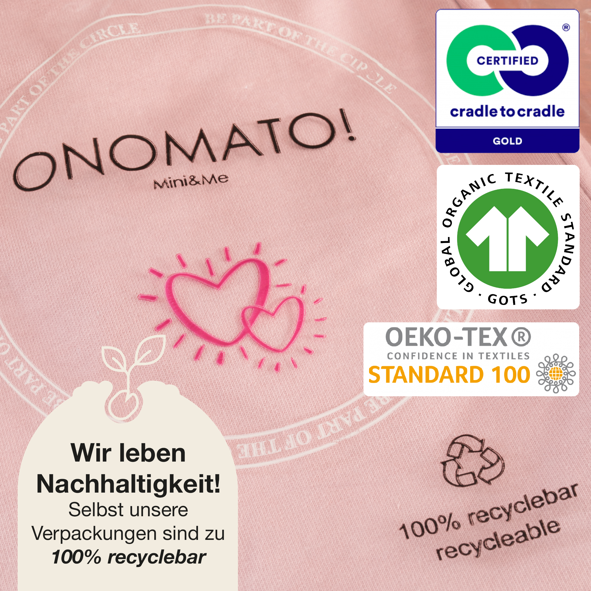 ONOMATO! Mädchen Kapuzen Pullover Hoodie Sweater Sweatshirt mit Kapuze Cradle to Cradle