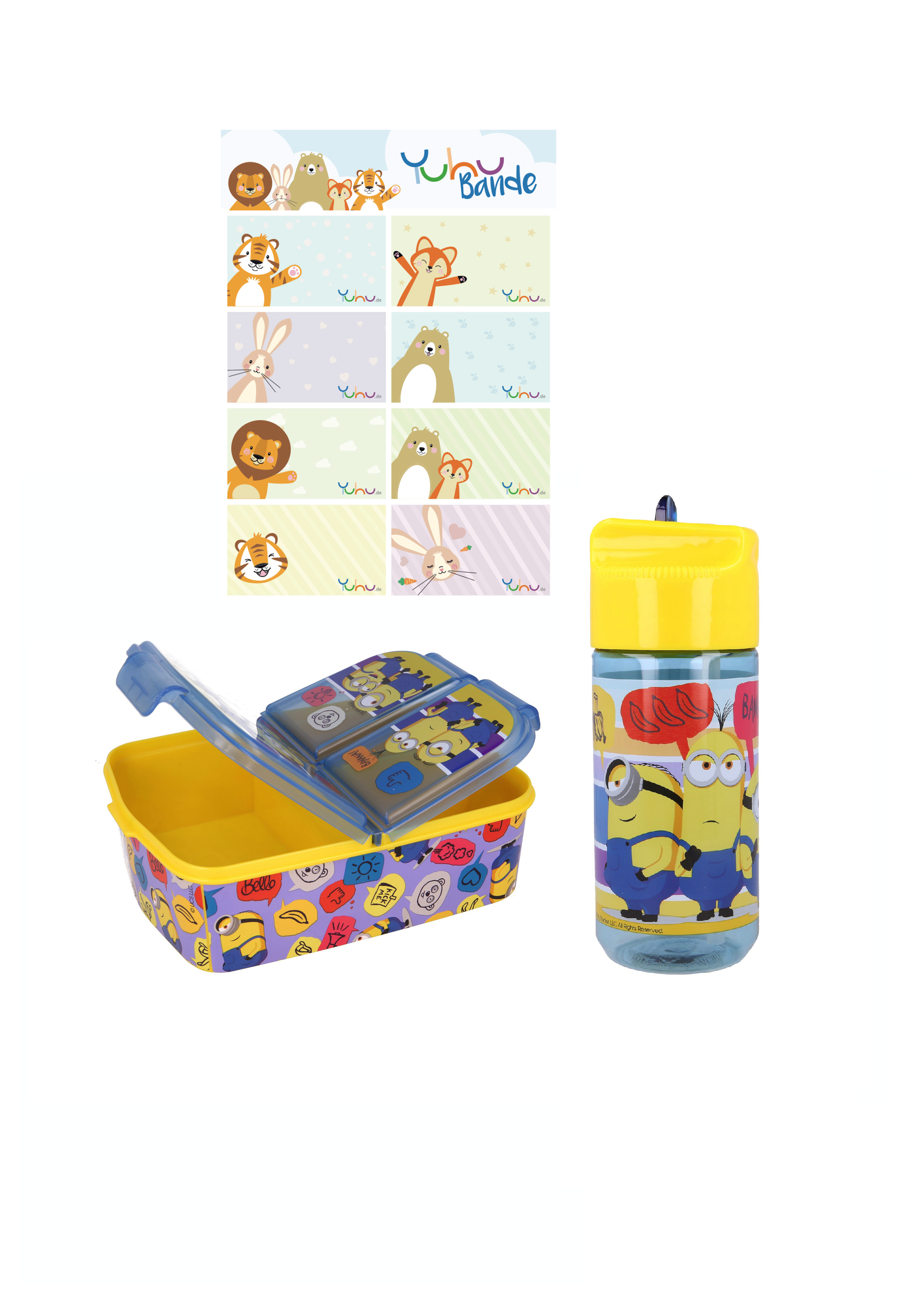 Minions Lunch-Set Premium Brotdose + Tritan-Trinkflasche