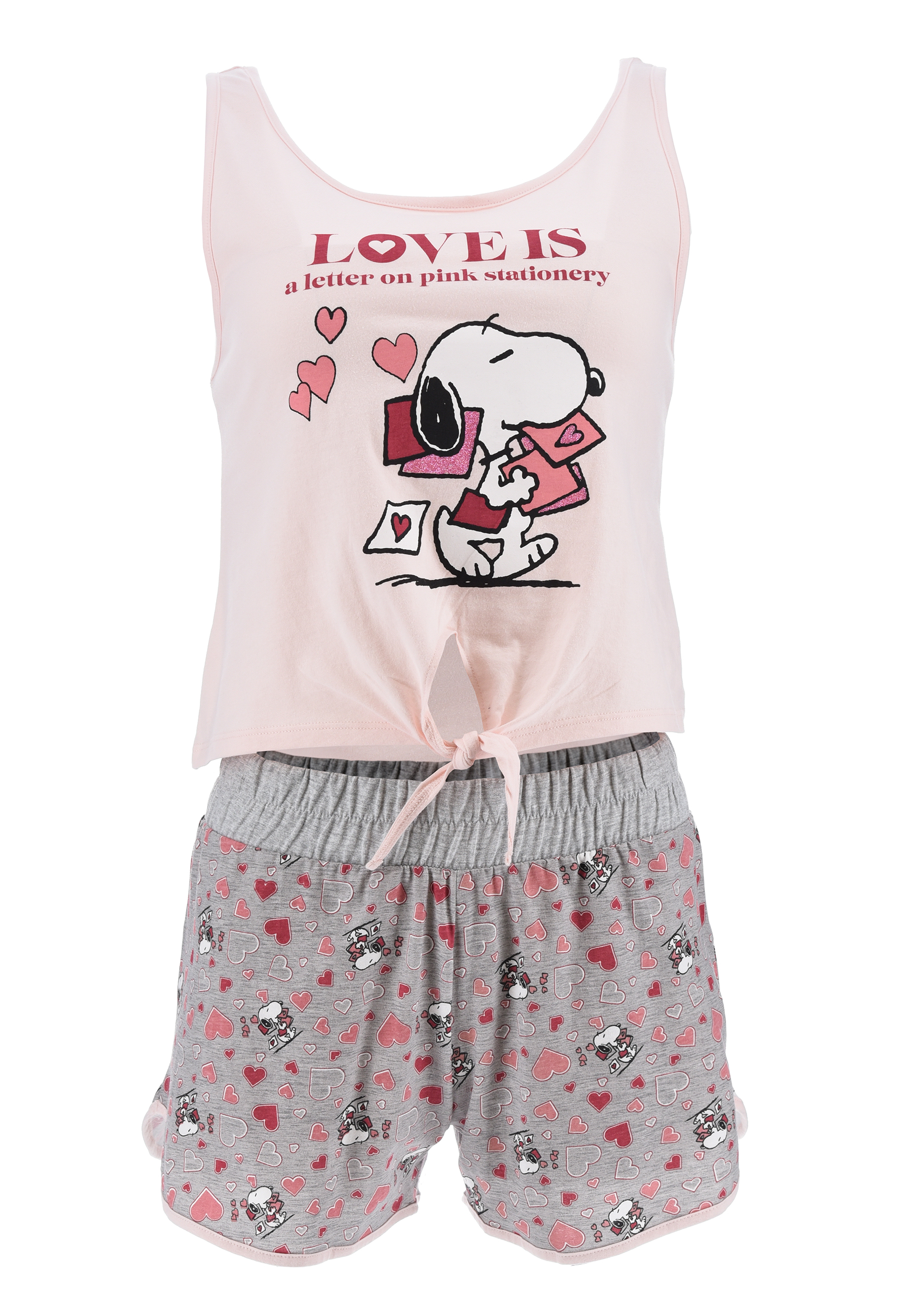 Peanuts Snoopy Damen Sommer Pyjama Schlafanzug kurz
