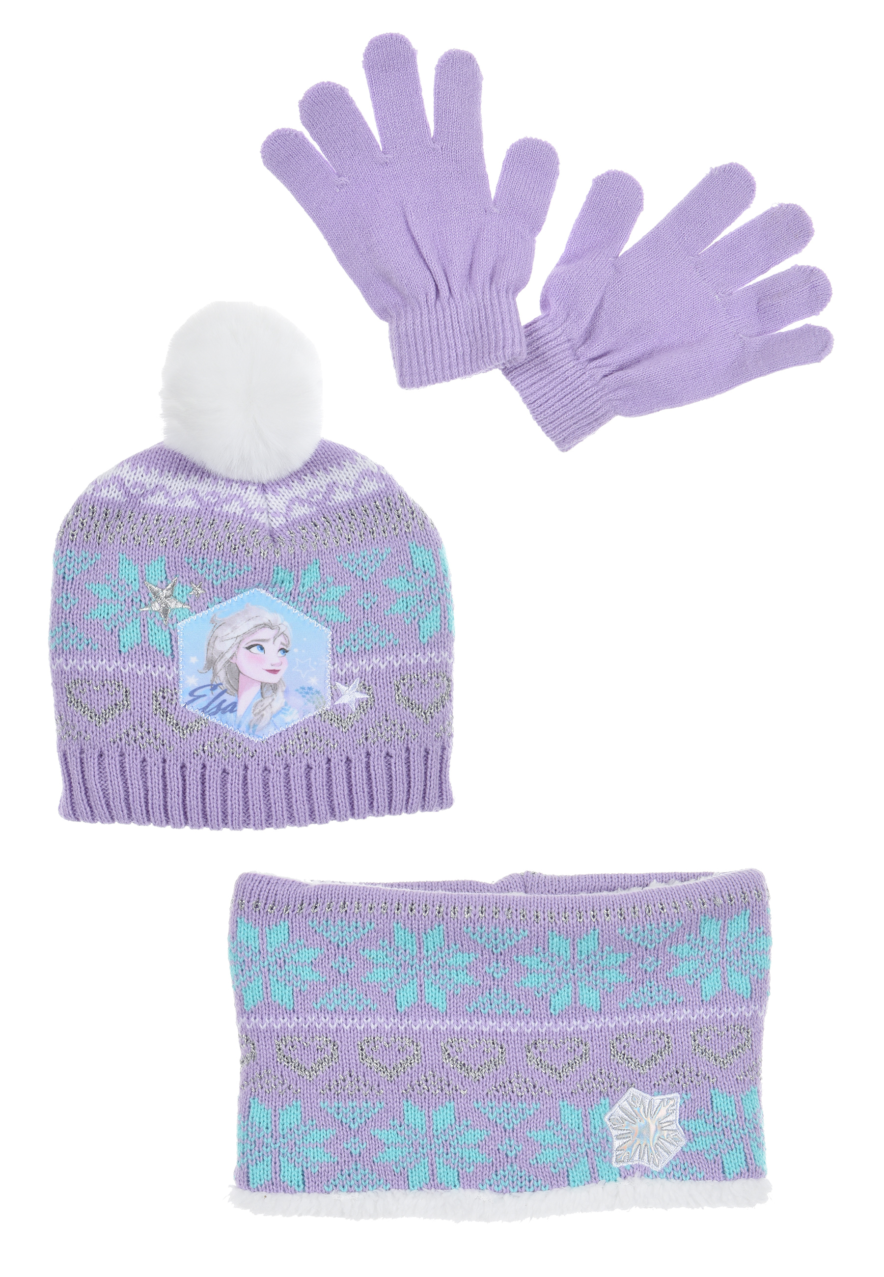 Frozen - Die Eiskönigin Elsa Anna Kinder Winter Set 3 tlg. Mütze, Handschuhe und Schal Mädchen