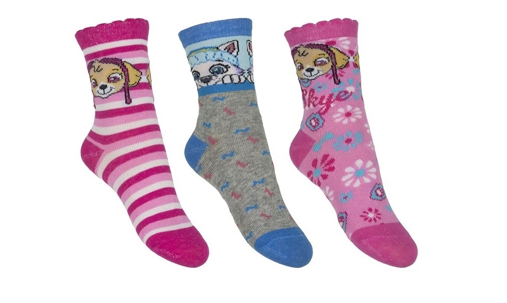 Paw Patrol Socken 3er Set Skye und Everest Kinder Mädchen 