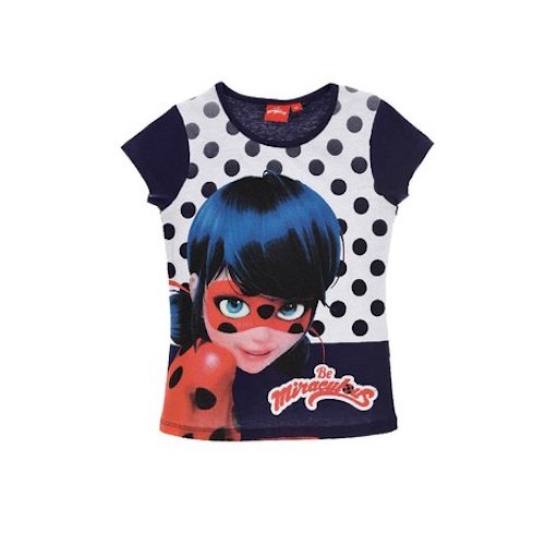 Miraculous Ladybug Mädchen T-Shirt Dunkelblau