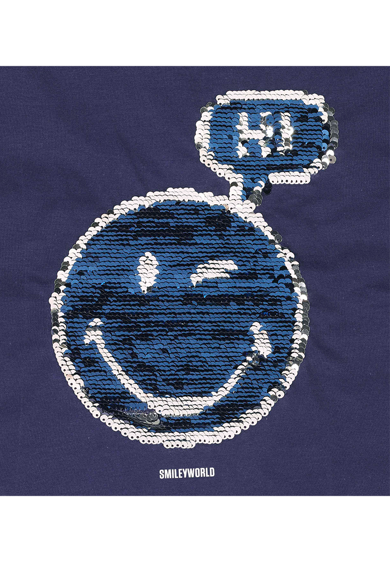 Smiley World T-Shirt Kinder Oberteil Wende Pailletten besetzt kurzarm Mädchen Jungen