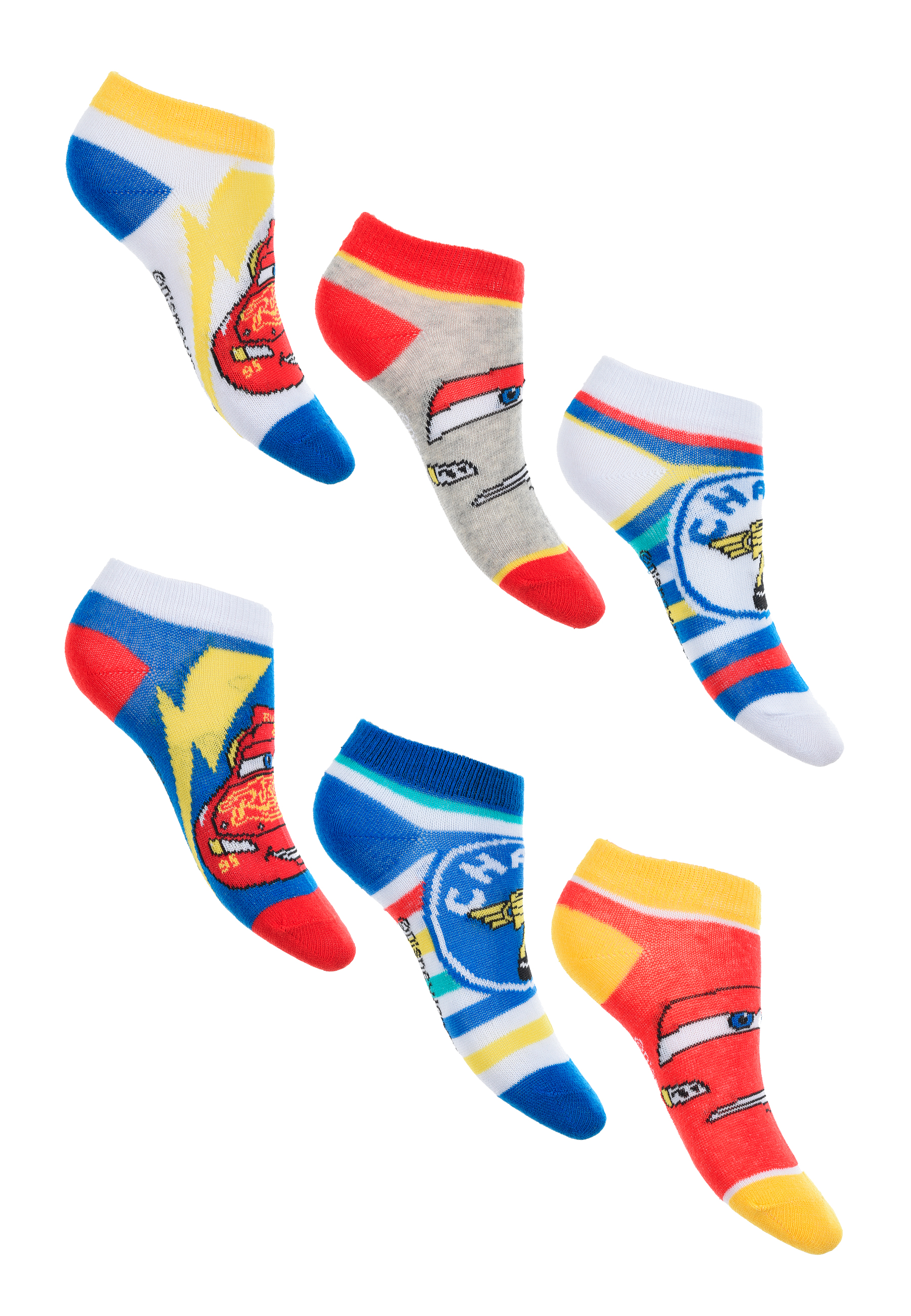 Cars Lightning McQueen Kinder Jungen Sneaker Socken 6 Paar Strümpfe Paket 