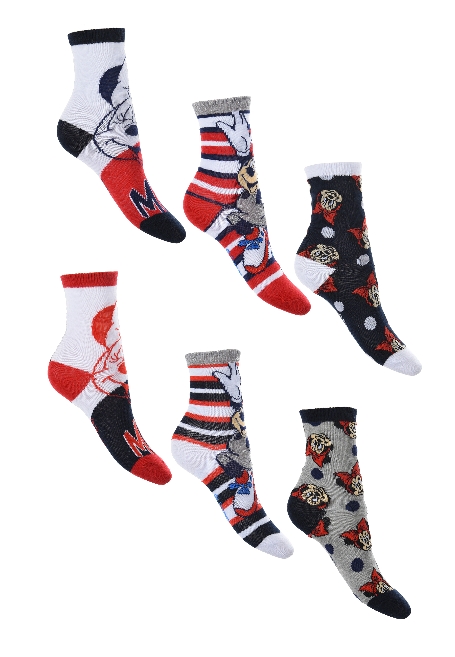 Minnie Mouse Kinder Mädchen Socken 6 Paar Strümpfe Paket Set