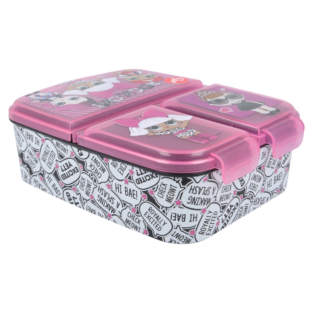 Kinder Premium Brotdose Lunchbox Frühstücks-Box Vesper-Dose mit 3 Fächern