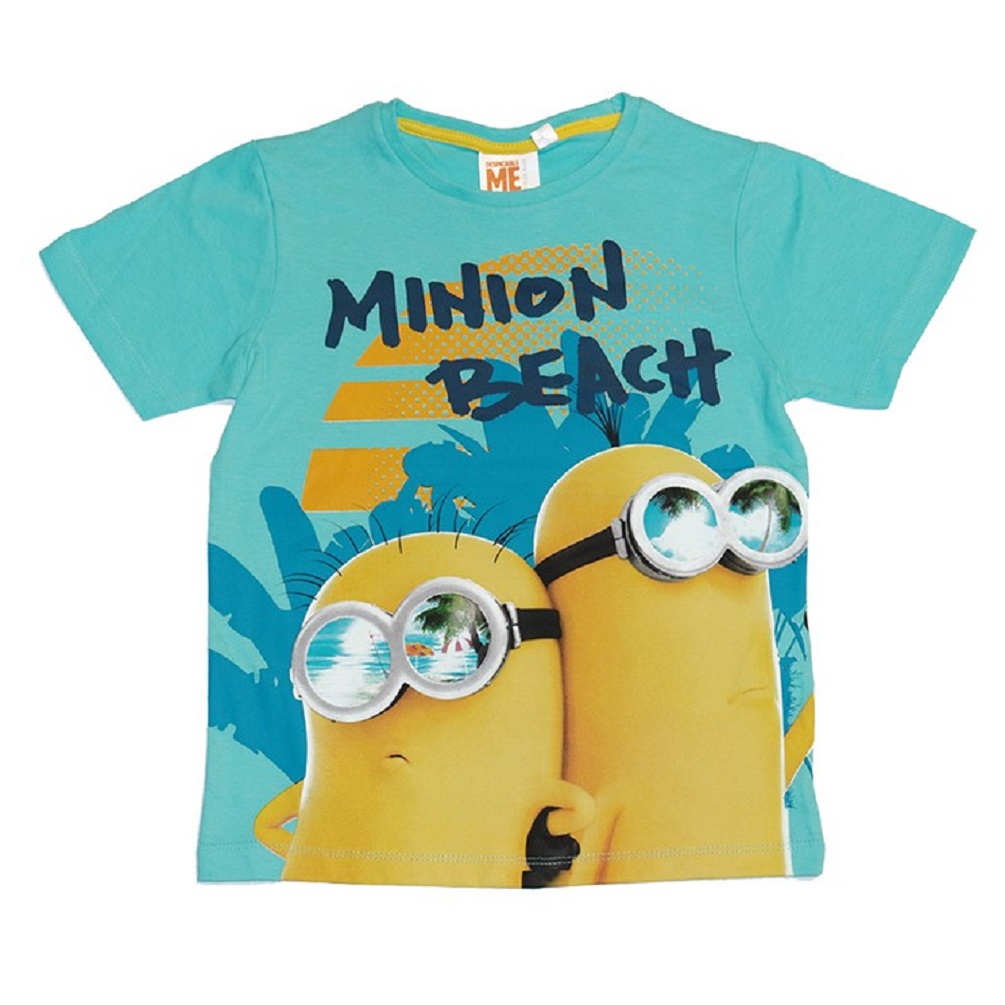 Minions Kinder Junger T-Shirt "Minion Beach" Blau