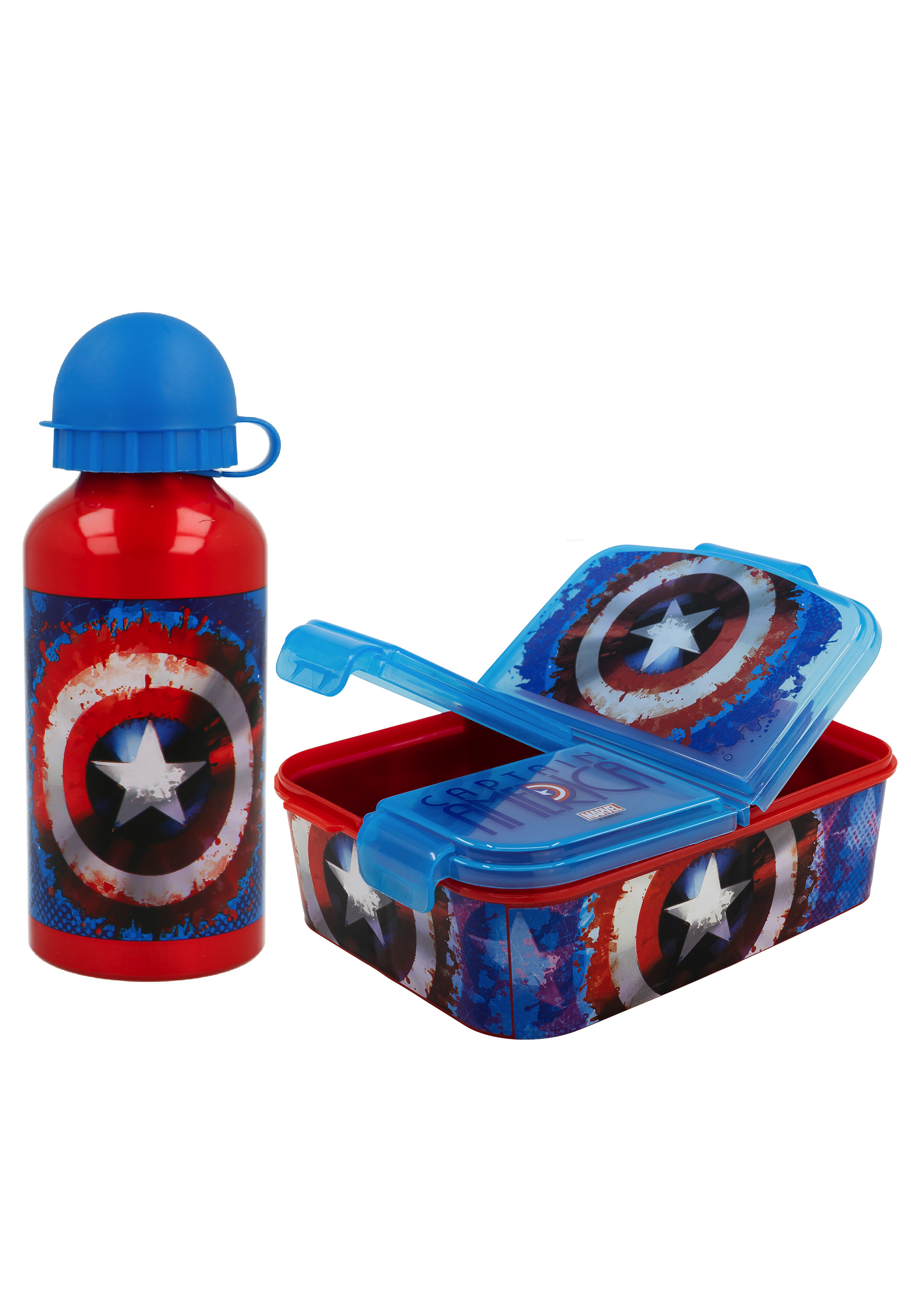 Avengers Captain America Kinder Lunch-Set Premium Brotdose + Aluminium Trinkflasche BPA FREI