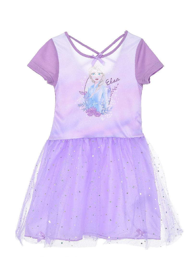 Frozen - Die Eiskönigin Elsa Mädchen Kinder Tüll Kleid kurzärmliges Kleid Dress 