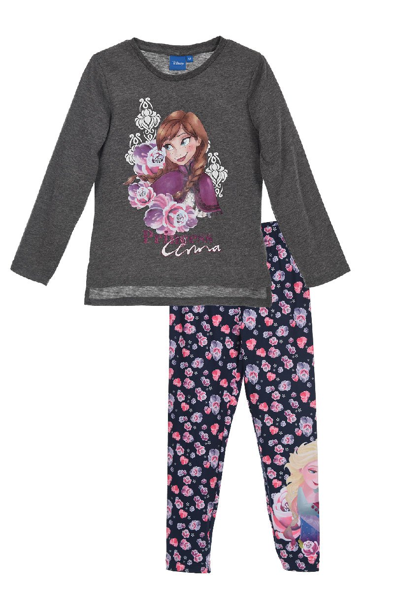 Disney Frozen - Die Eiskönigin Anna und Elsa Longsleeve Langarmshirt + Leggings Set