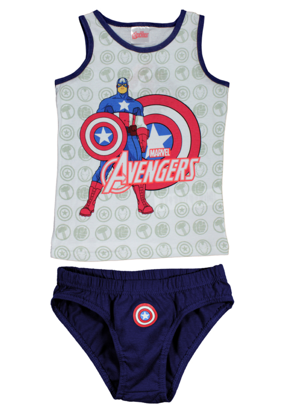 Marvels Avengers Kinder Jungen Unterwäsche-Set Unterhemd + Unterhose Weiß
