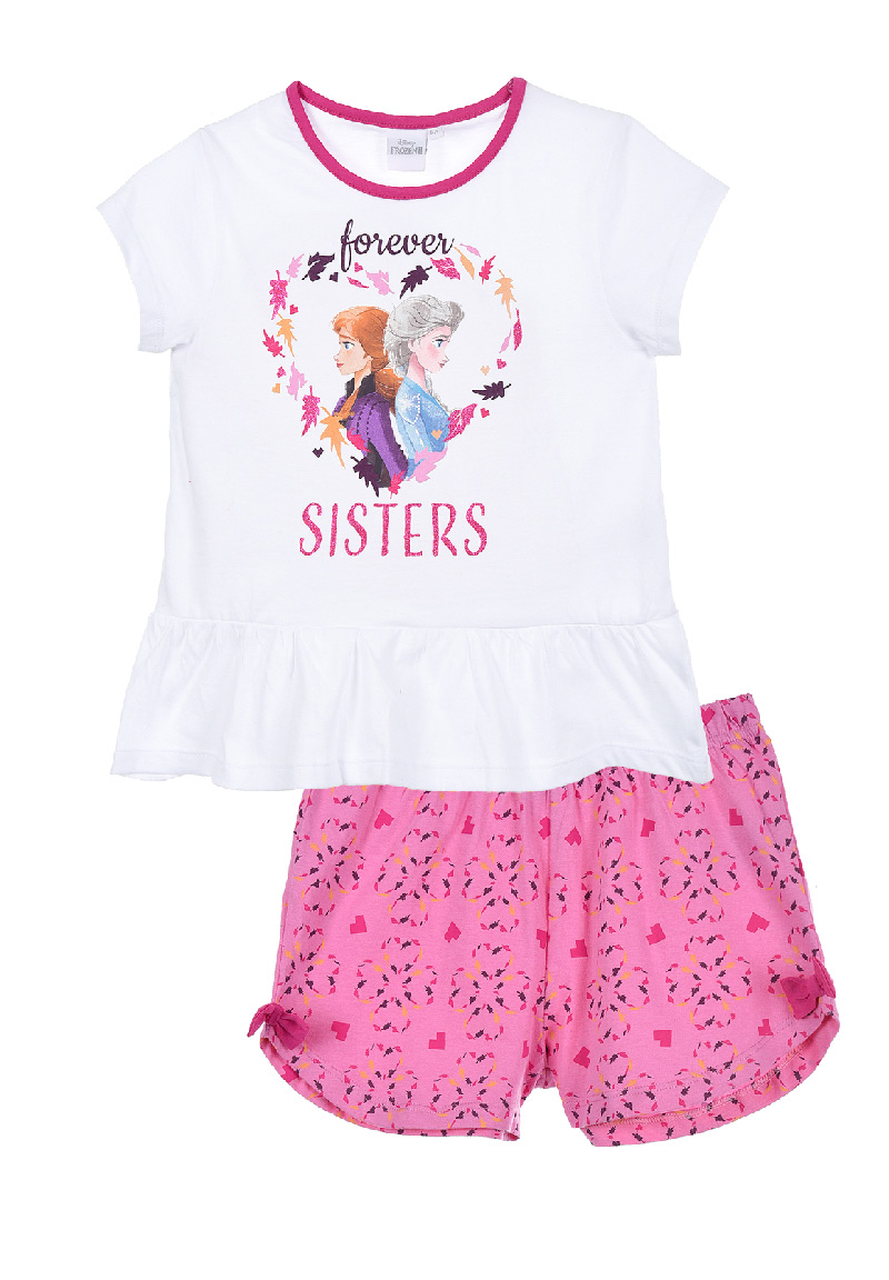 Frozen - Die Eiskönigin Anna und Elsa Sommer Schlafanzug Pyjama-Set kurz