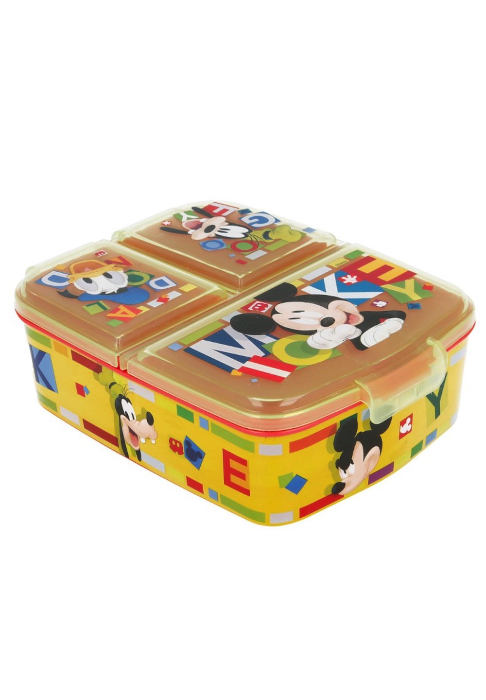 Mickey Mouse Kinder Premium Brotdose Lunchbox Frühstücks-Box Vesper-Dose mit 3 Fächern