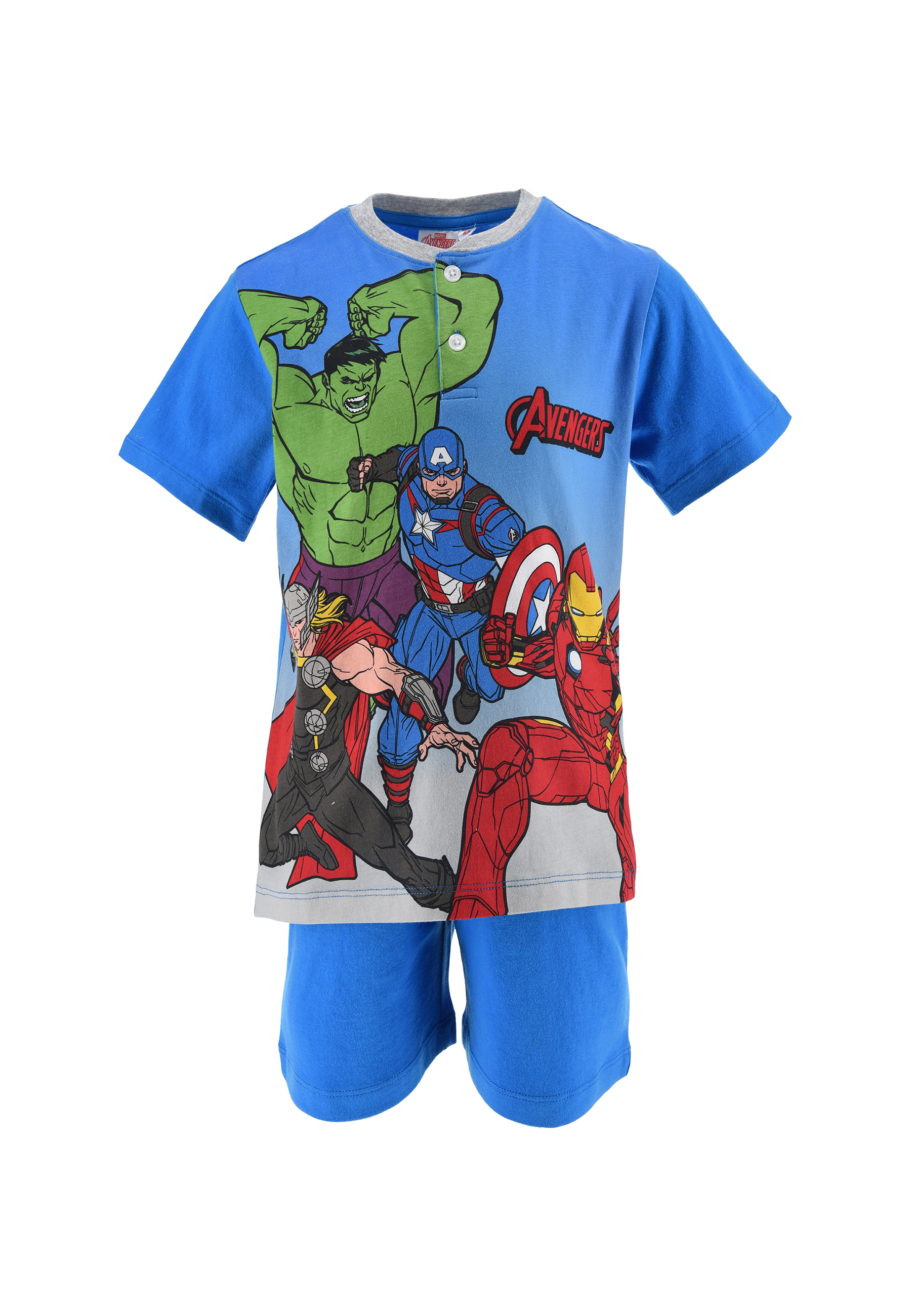 Avengers Kinder Jungen Schlafanzug Shorty Pyjama Kurzarm Shirt u. Shorts 2 tlg.