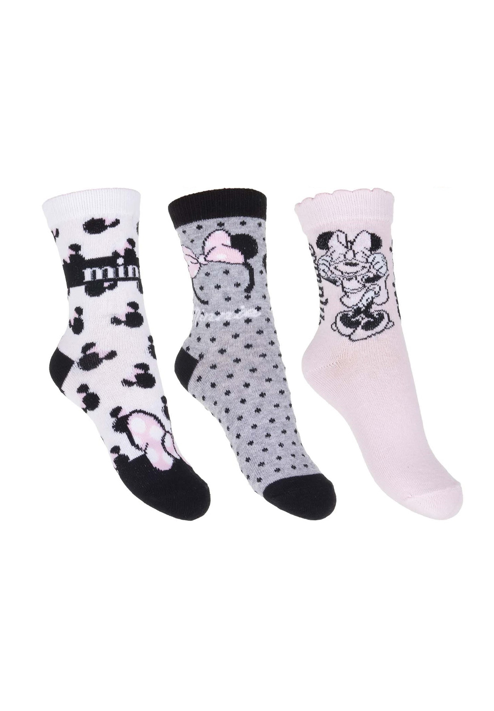 Disney Minnie Mouse Socken-Set 3 tlg. Strümpfe für Kinder