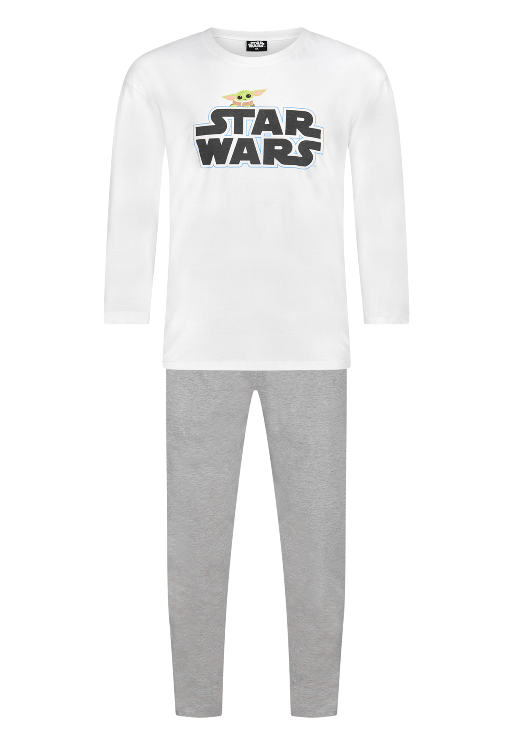 Star Wars Yoda Herren Schlafanzug Lang Pyjama-Set Langarm-Shirt mit Schlafhose
