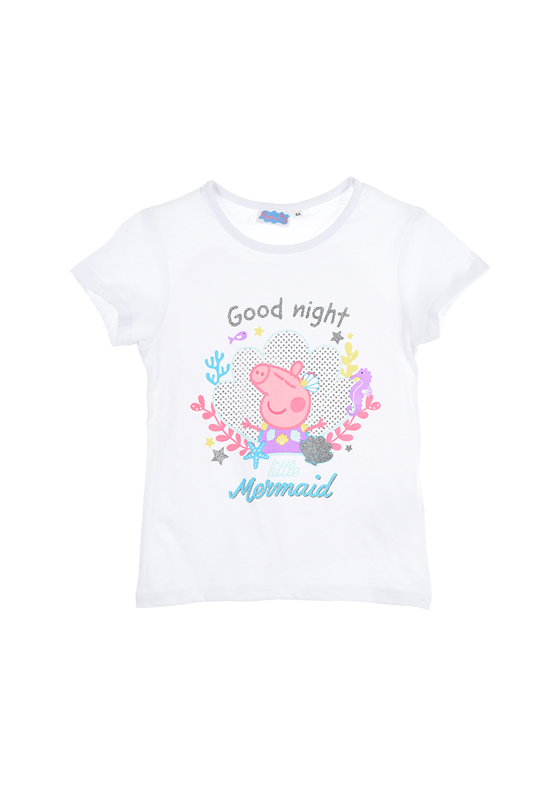Peppa Pig Mädchen Pyjama Shirt und Short Kinder Sommer Schlafanzug kurzarm Oberteil kurze Hose